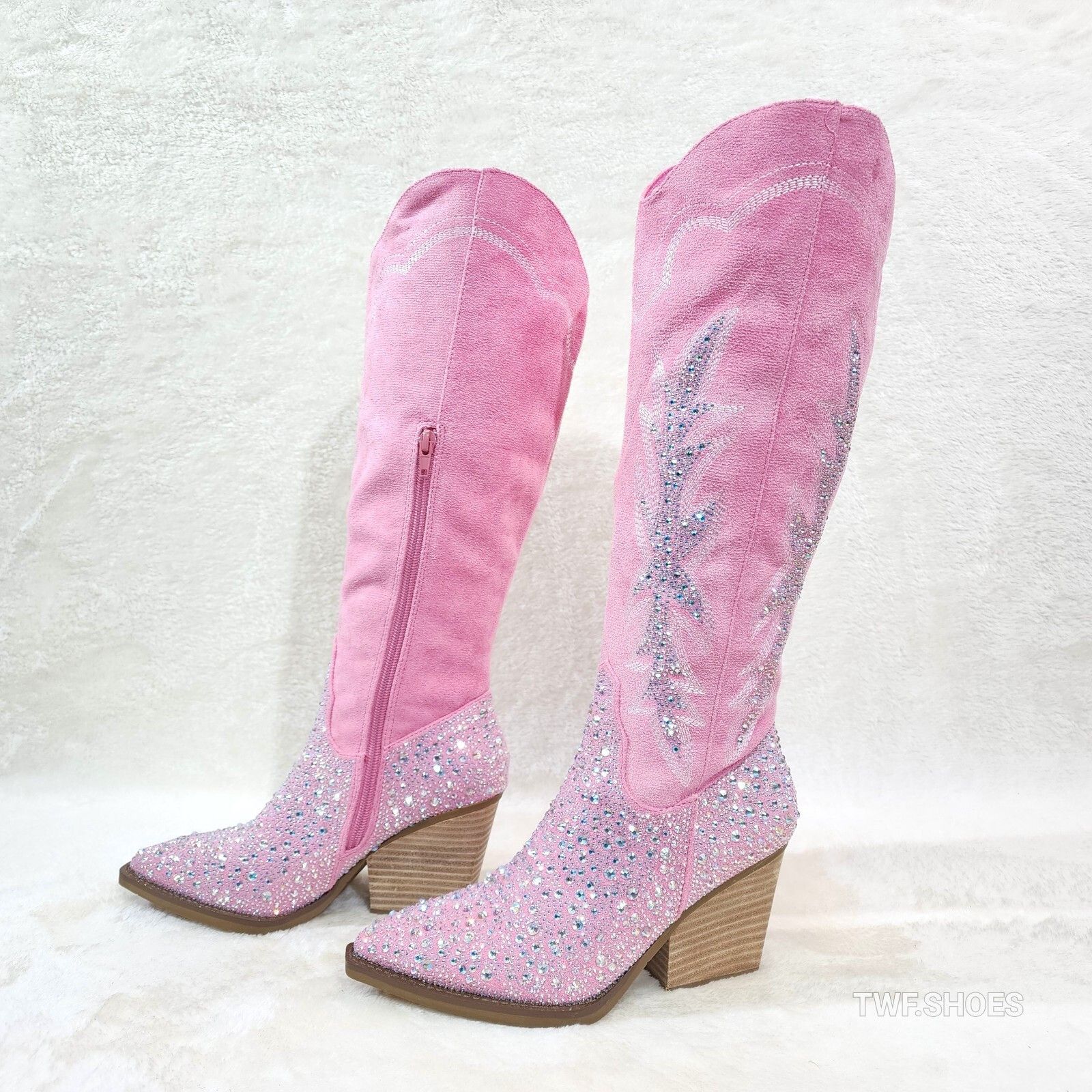 Other Murrey Bubble Gum Pink With Rhinestones Glamour Western Cowg Size US 7 / IT 37 - 6 Thumbnail