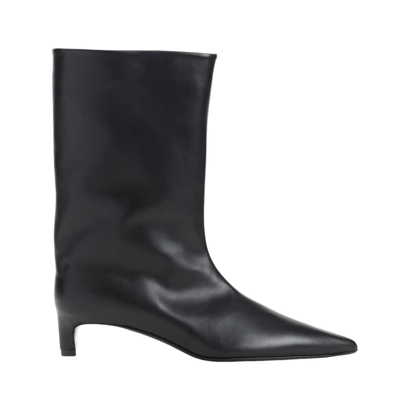 JIL SANDER Black Leather Ankle Boots New & Authentic (Women'