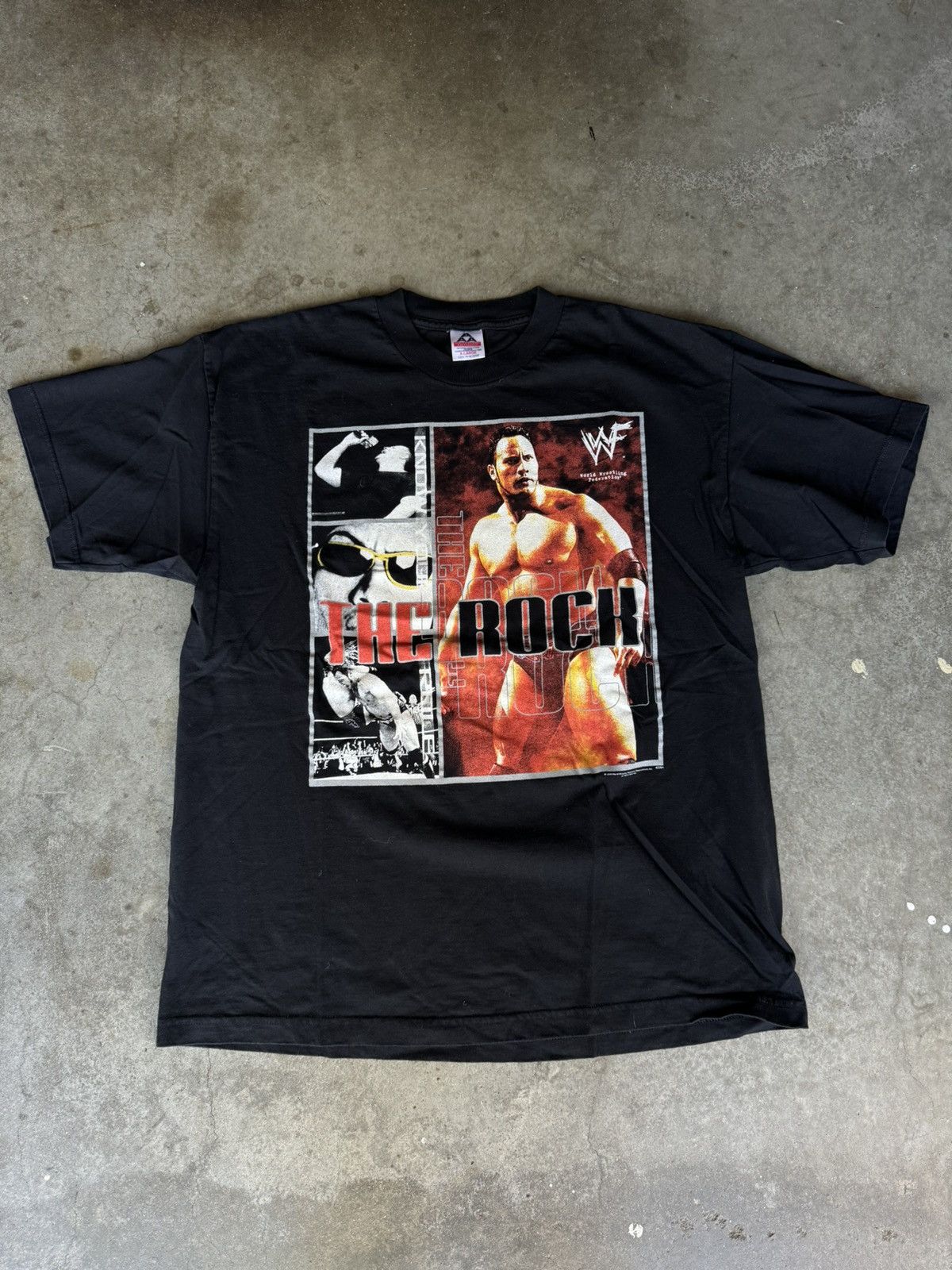 T-shirt Vintage WWF The Rock - Summer Slam - Taille XL - Noir - Can You Smell What The Rock Is Cookin ?