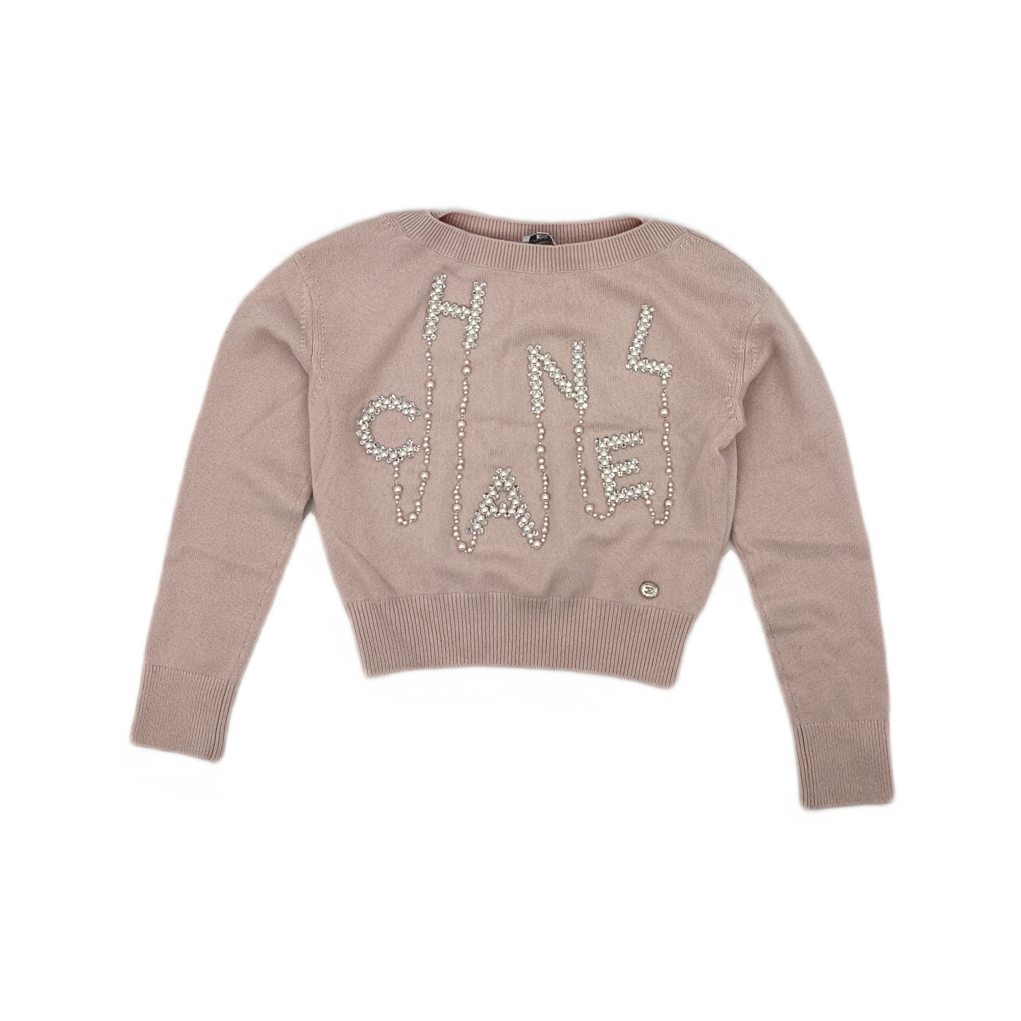 Chanel Chanel Pearl Crystal Logo Sweater Size 34 Size XS / US 0-2 / IT 36-38 - 1 Thumbnail