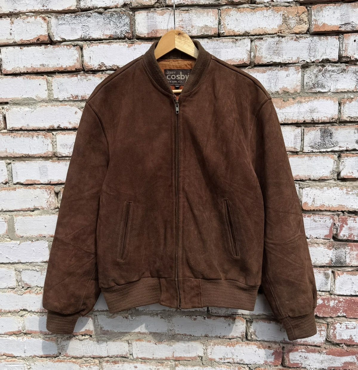 Vintage Vintage Gerry Cosby Suede Leather Bomber Jacket Brown Size US L / EU 52-54 / 3 - 6 Thumbnail
