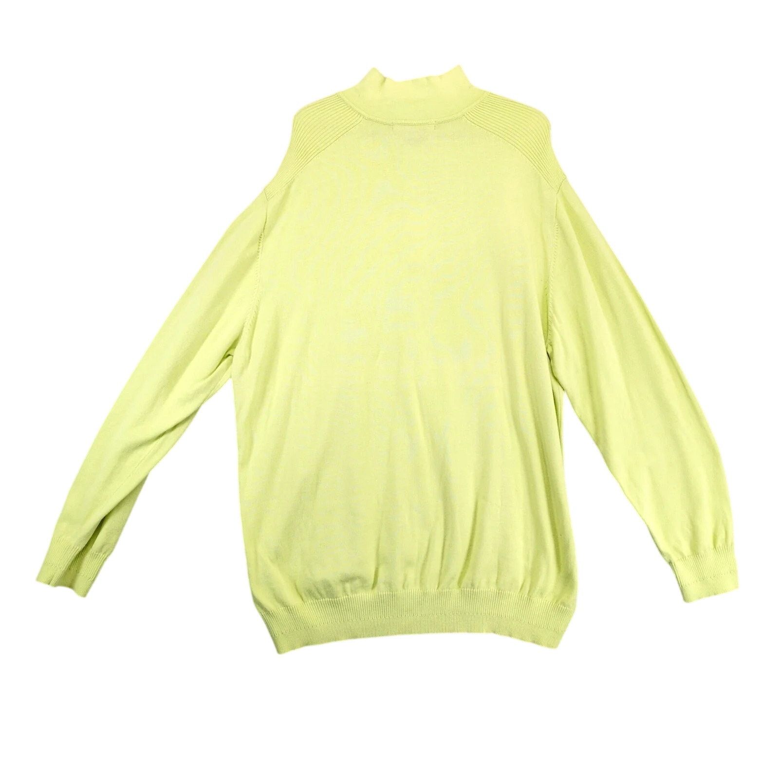 Tiger Woods Tiger Woods Men's XXL 1/4 Zip Knit Sweater Lime Mock Neck Size US XXL / EU 58 / 5 - 2 Thumbnail