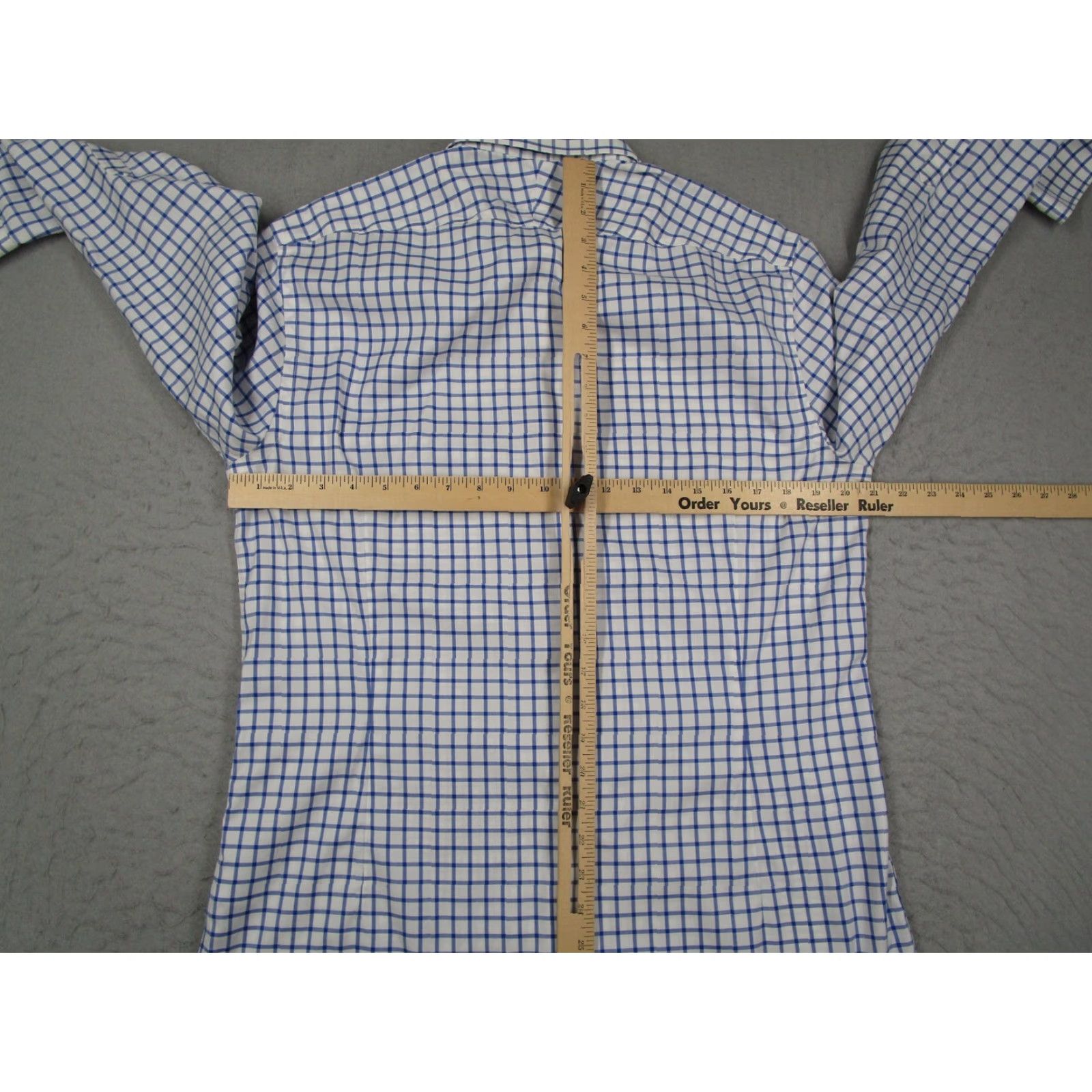Charles Tyrwhitt Charles Tyrwhitt Shirt Adult 16/34 White Blue Windowpane Non-Iron Extra Slim Fit Dress Shirt Mens Size US S / EU 44-46 / 1 - 6 Thumbnail