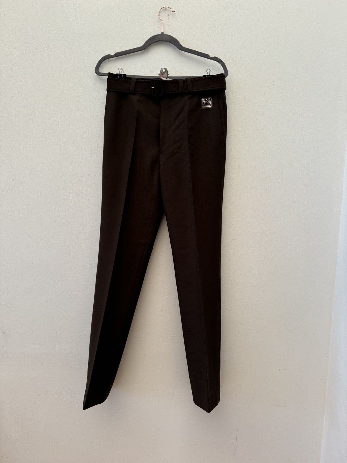 Prada PRADA brown trousers incorporated belt SS19 Size 46S - 2 Thumbnail
