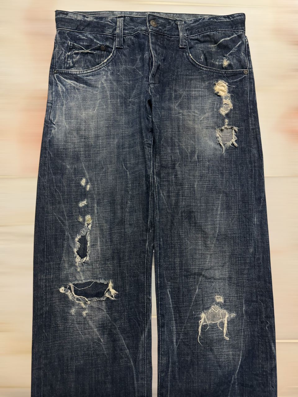 Tornado Mart 2000s Japanese Baggy-Wide Grunge Distressed Ripped Thunder Size US 32 / EU 48 - 4 Thumbnail