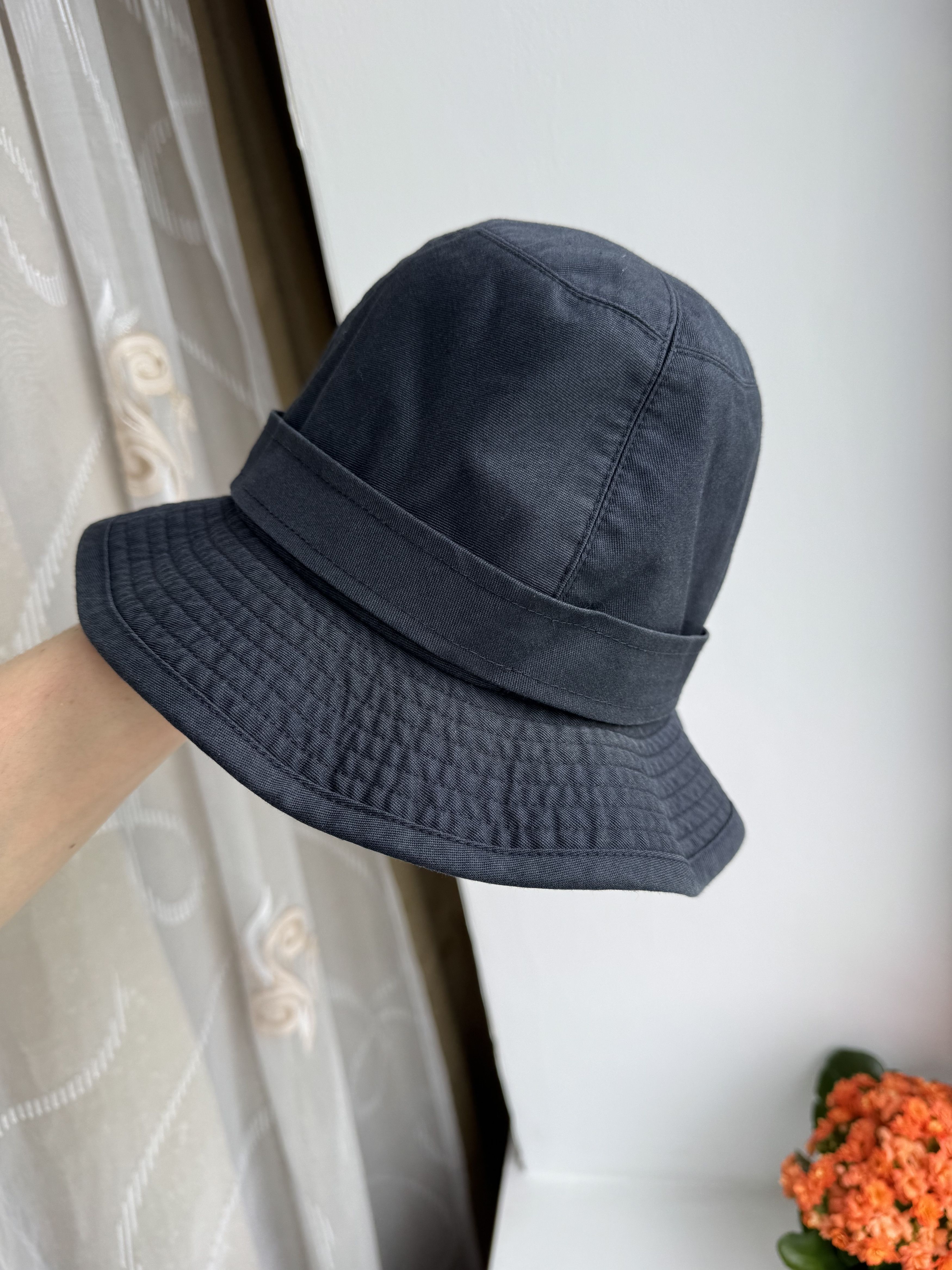 Burberry Vintage 90s Burberrys Bucket Hat Navy Blue Nova Check Cap Size ONE SIZE - 8 Thumbnail