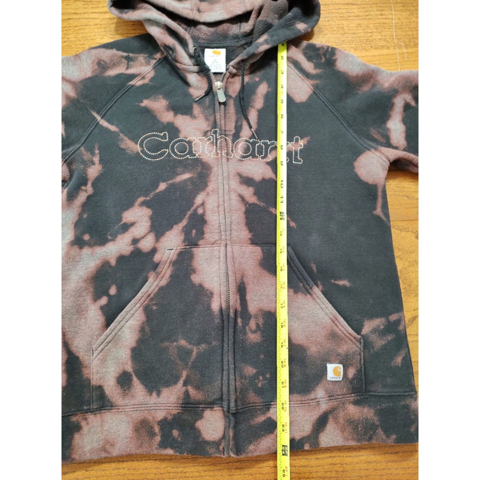Carhartt VINTAGE Carhartt Embroidered Full Zip Hoodie Sweatshirt Ladies M Black Tie Dye Acid Wash Sweatshirt Size M / US 6-8 / IT 42-44 - 7 Thumbnail