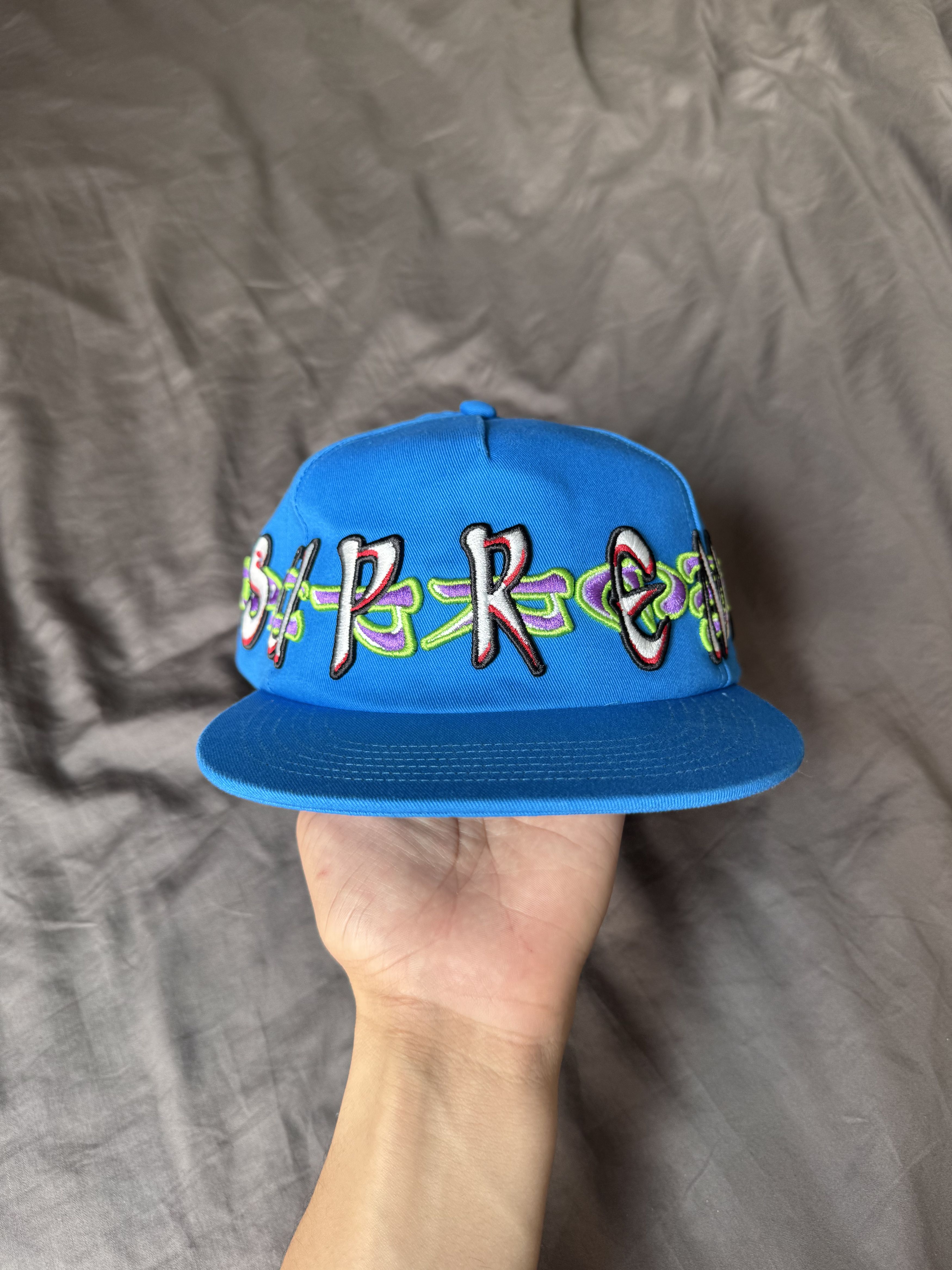 Supreme Supreme FW23 AOI Spellout 5-Panel Hat ' Blue Size ONE SIZE - 5 Thumbnail