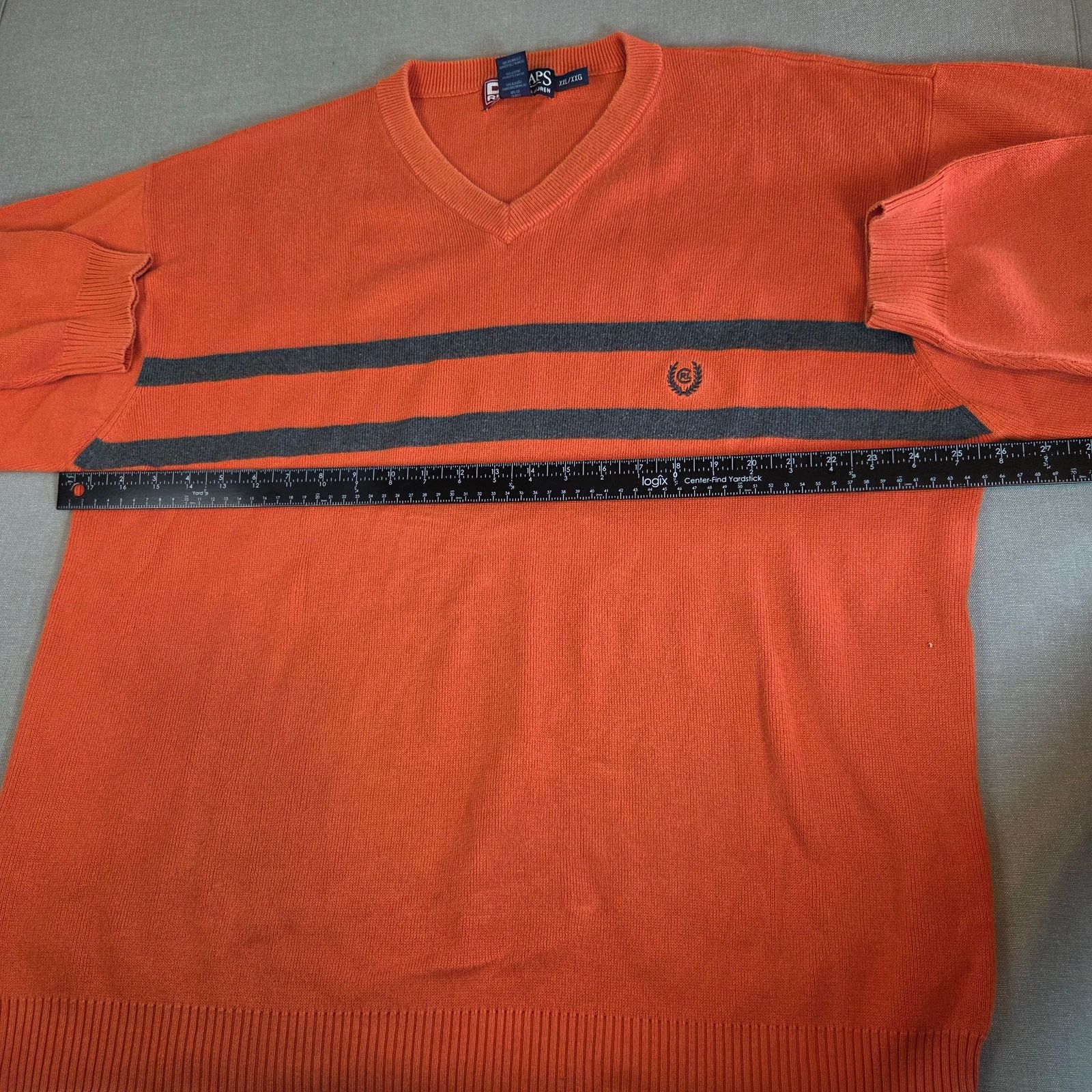 Chaps Vintage Chaps RL XXL Orange Stripe Sweater Size US XXL / EU 58 / 5 - 9 Thumbnail