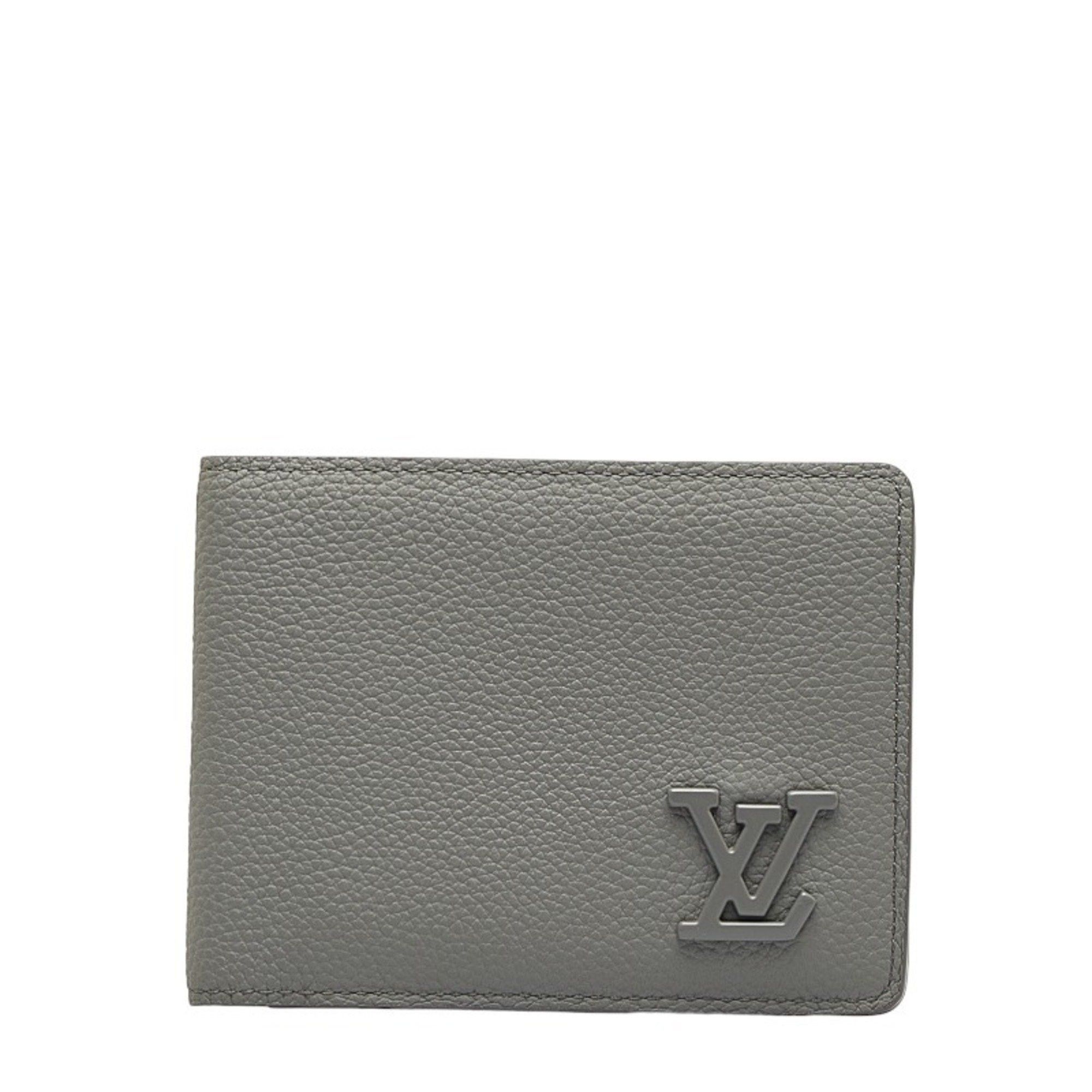 Louis Vuitton Louis Vuitton Aerogram Portefeuille Multiple Card Case Bi-fold Wallet M81026 Grey Leather Men's LOUIS VUITTON Size ONE SIZE - 1 Thumbnail