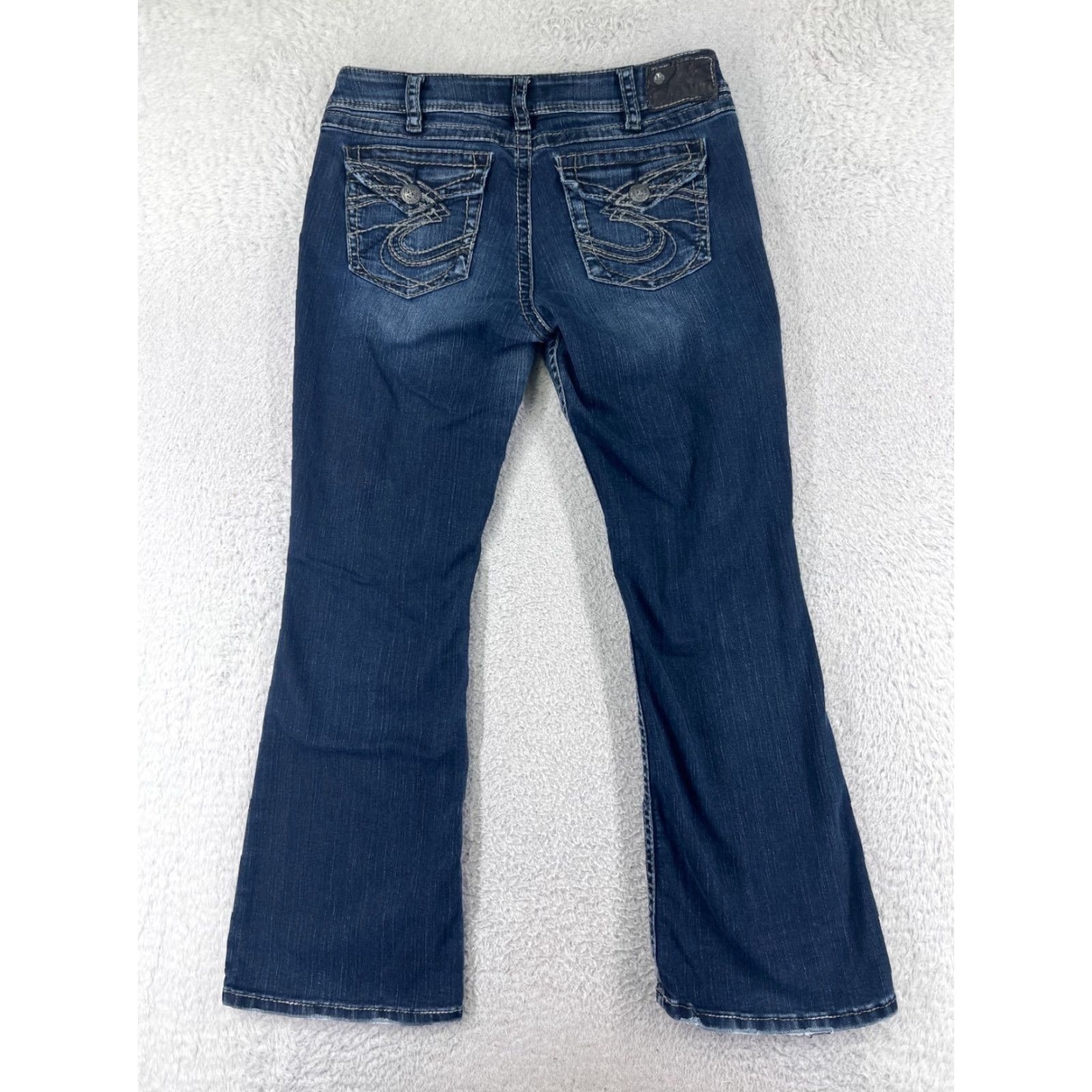 Silver Jeans Co. VINTAGE? No, Silver Jeans Suki Surplus Blue Denim Bootcut Jeans - 31 Waist, 27.5 Inseam, Cotton Blend, Embroidered, Logo, 5-Pocket Womens Jeans Size 24" / US 00 / IT 34 - 2 Thumbnail