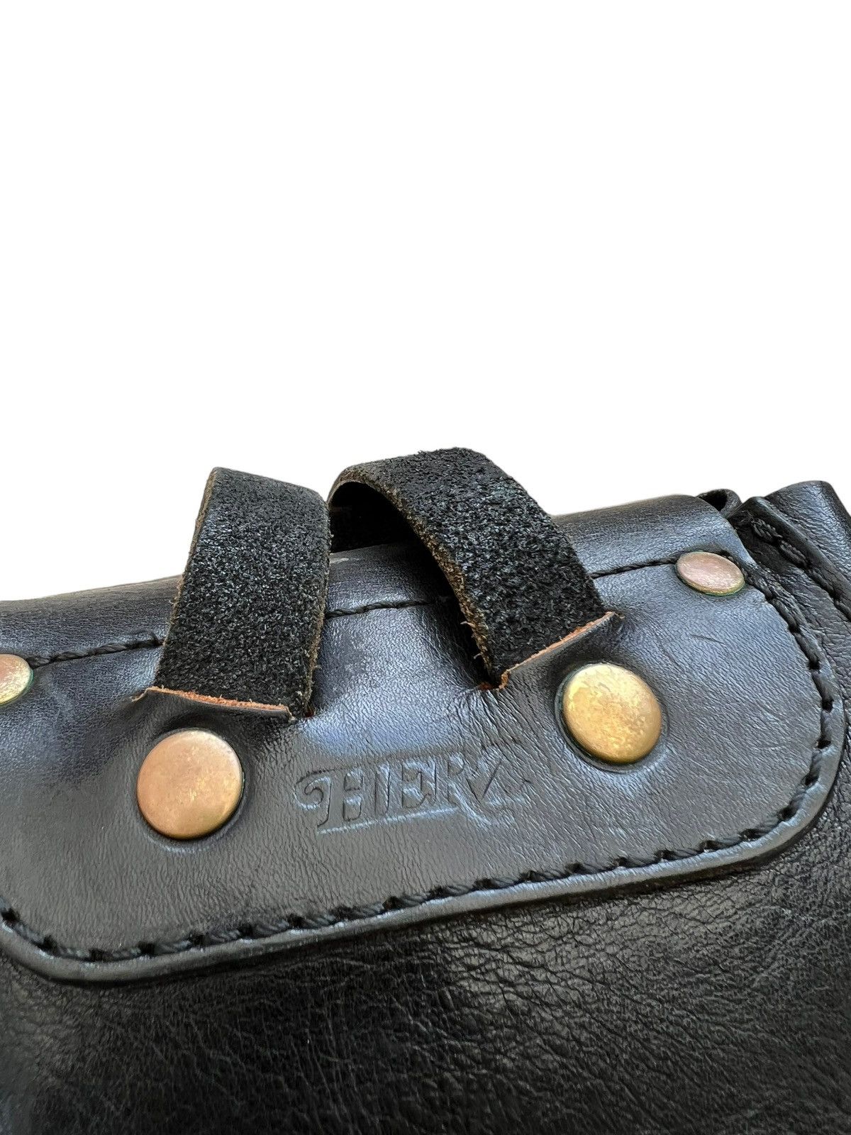 Leather Vintage HERZ Japan Patina Black Leather Mini Backpack Size ONE SIZE - 16 Thumbnail