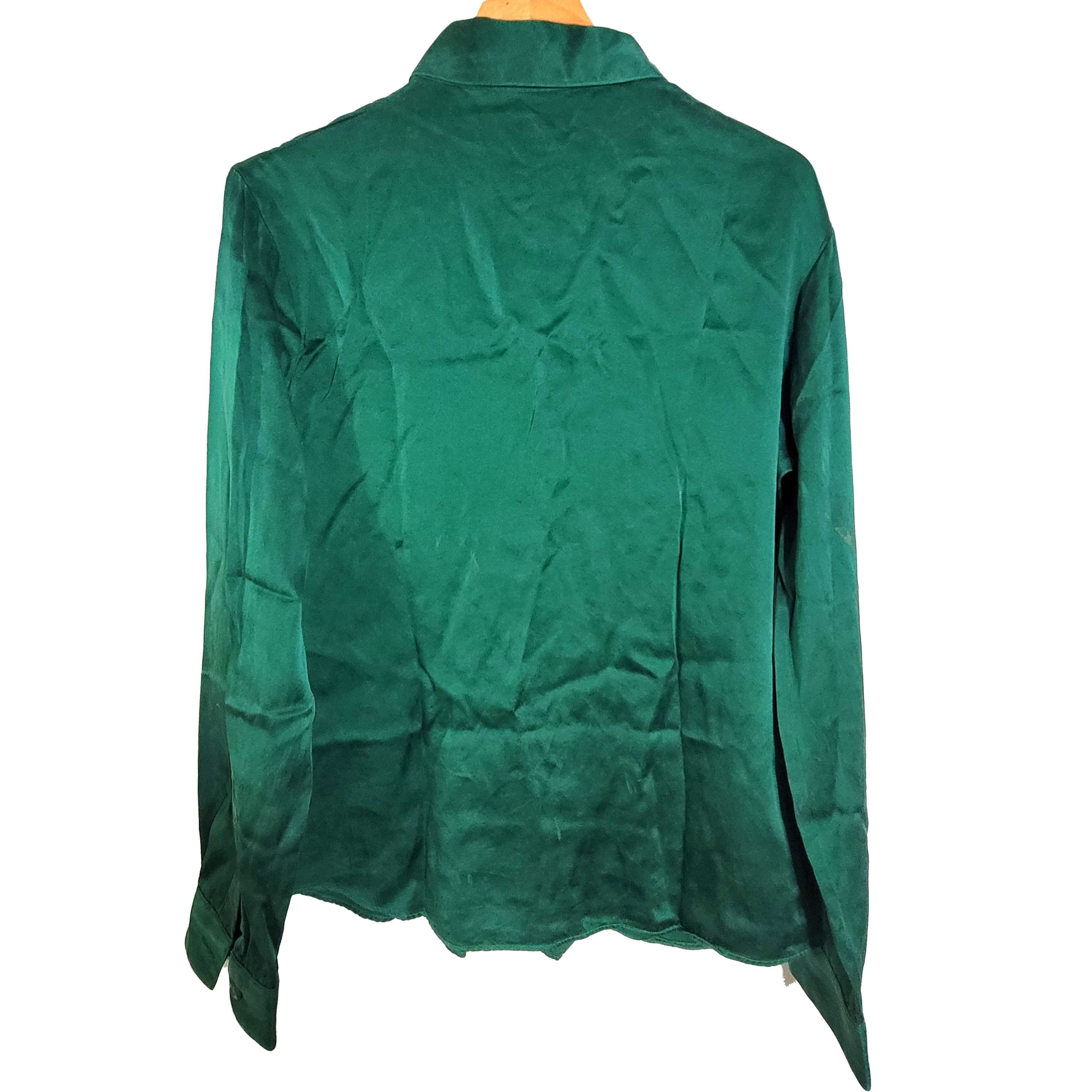 Other Women's Size S M Satin 100% Silk Long Sleeve Shirt SBK148 Size S / US 4 / IT 40 - 2 Thumbnail