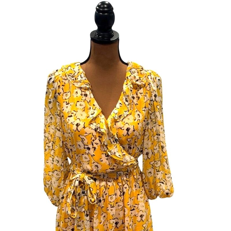 Karl Lagerfeld Karl Lagerfeld Paris Chiffon Floral Print V-Neck Mini Dress Size M / US 6-8 / IT 42-44 - 3 Thumbnail