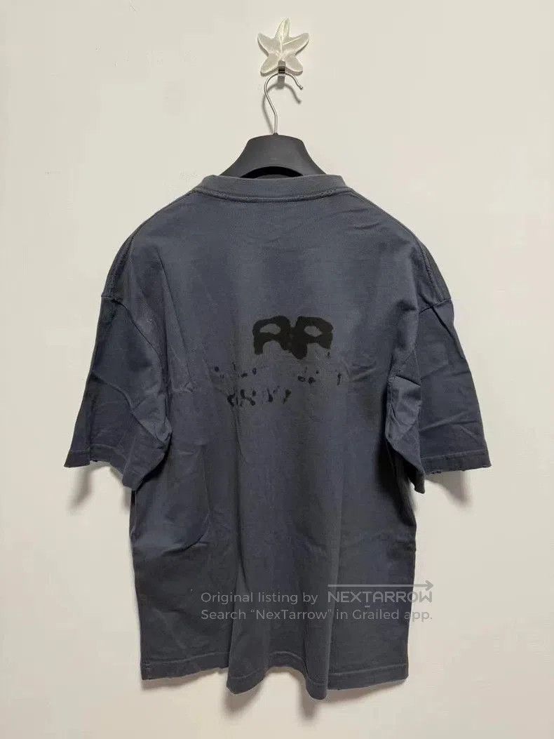Balenciaga Balenciaga Blue Double B Ink Print Tee S. Size US S / EU 44-46 / 1 - 2 Thumbnail