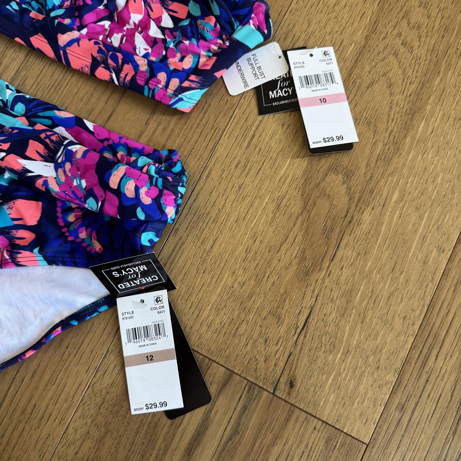 Other Created for Macy's Floral Set Size 10 Top & Size 12 Bottom Size ONE SIZE - 2 Thumbnail