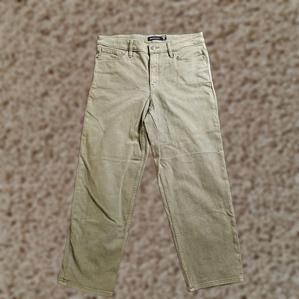 Athleta Athleta Jeans Womens 12 Green Mid Rise Tapered Stretch Denim Casual Size 34" / US 12 / IT 48 - 1 Thumbnail