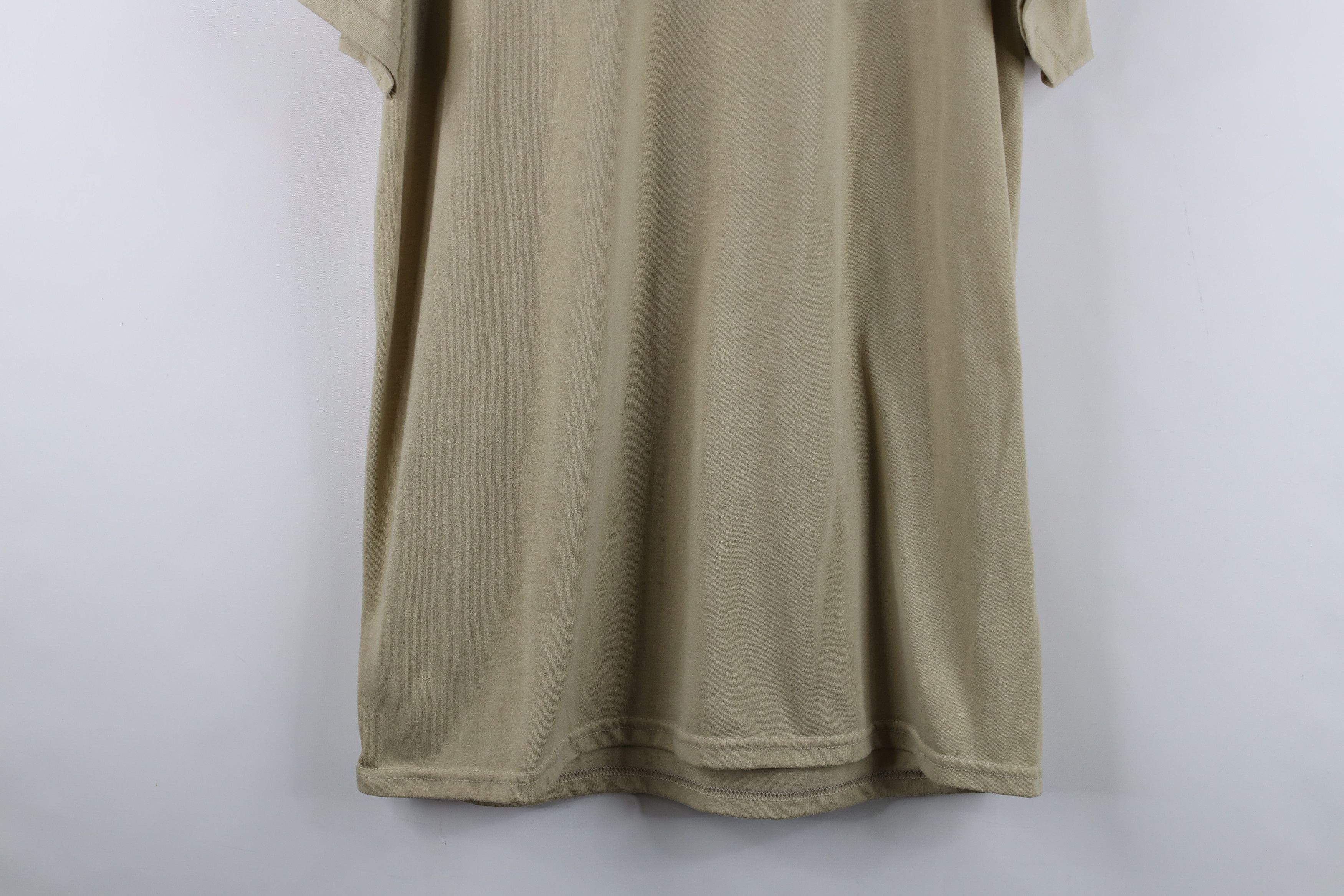 Vintage Vintage 90s Streetwear Blank Knit T-Shirt Khaki Tan USA Size US L / EU 52-54 / 3 - 11 Thumbnail