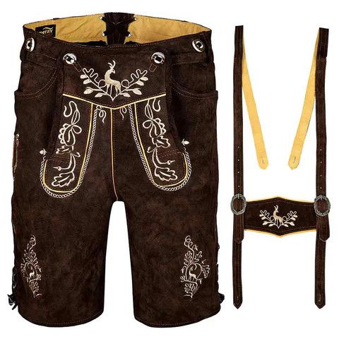 Other Men's Oktoberfest Costumes Lederhosen 'Otto' Dark Size US 34 / EU 50 - 3 Thumbnail