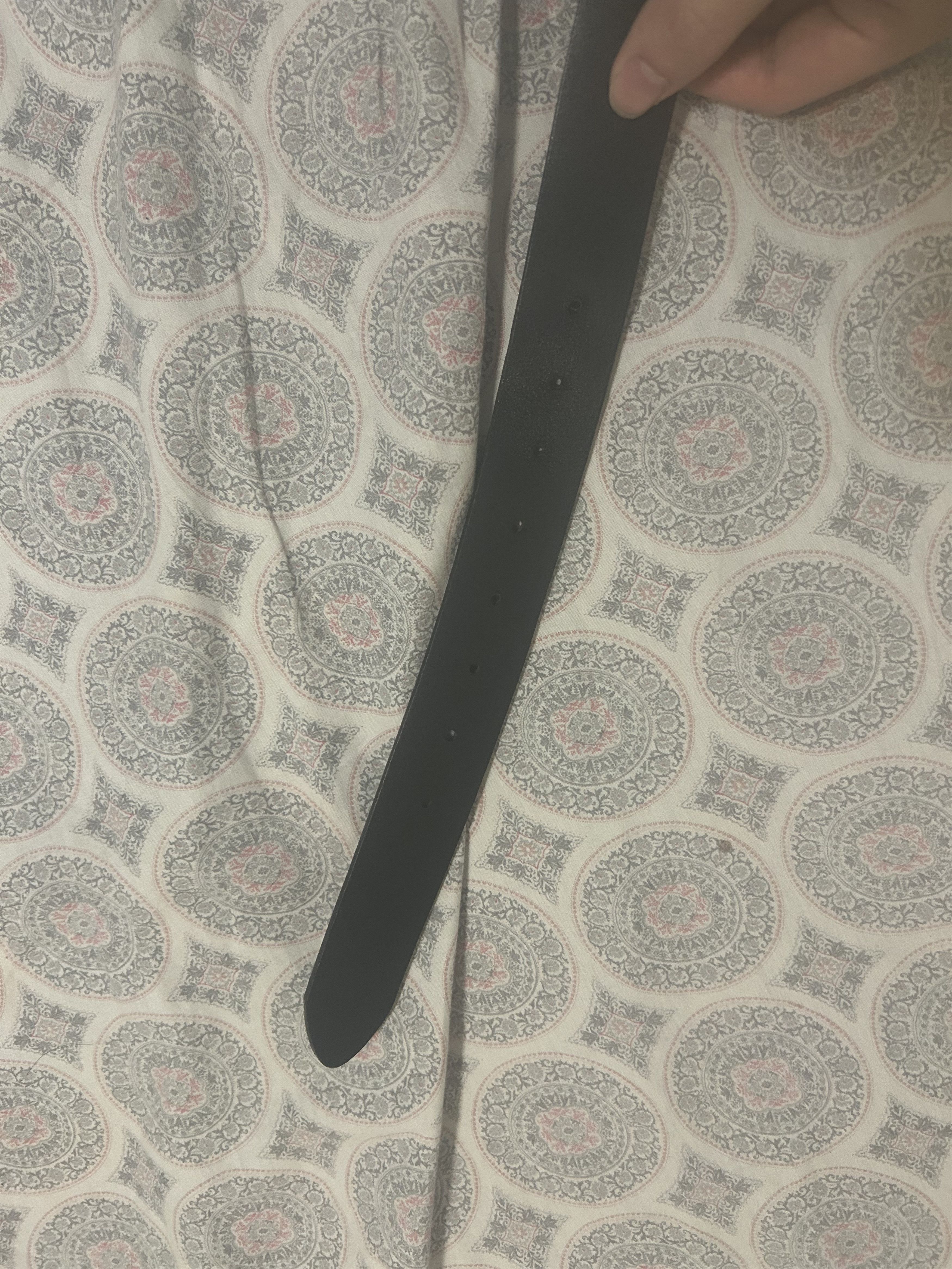 Other Black Leather on Black Buckle Belt Size 38 - 7 Thumbnail