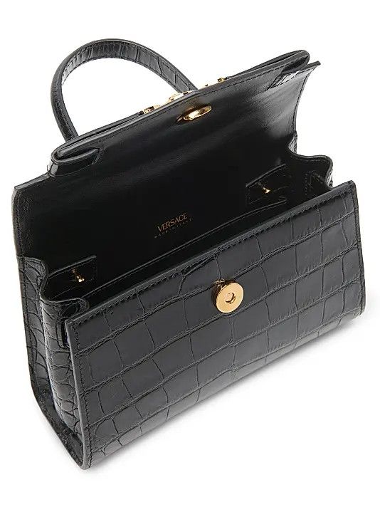 Versace os11x0326 Size: OS / Small Croc-Embossed Leather Handle Bag Size ONE SIZE - 3 Thumbnail