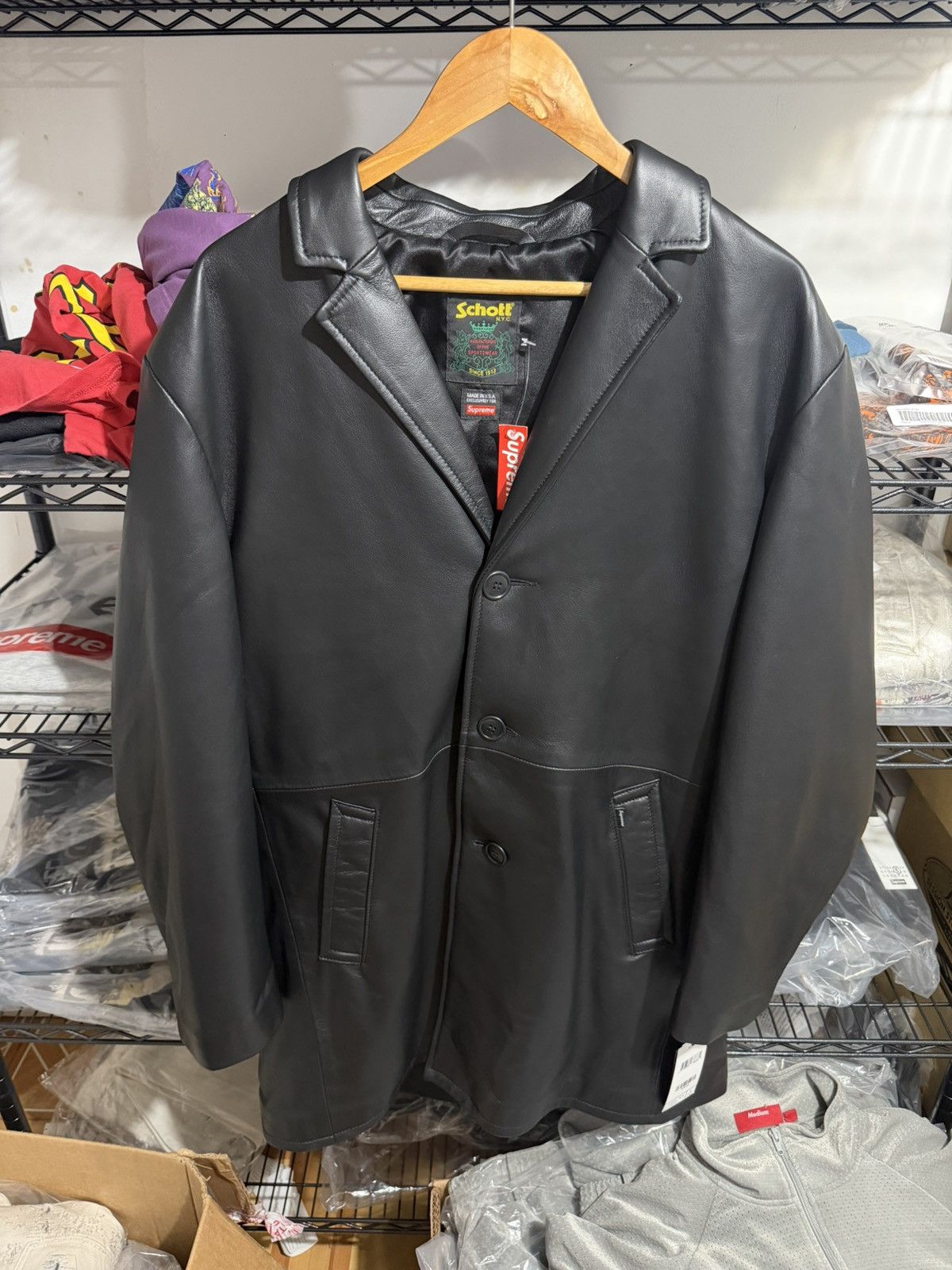 Supreme SUPREME SCHOTT LEATHER CAR COAT | Grailed