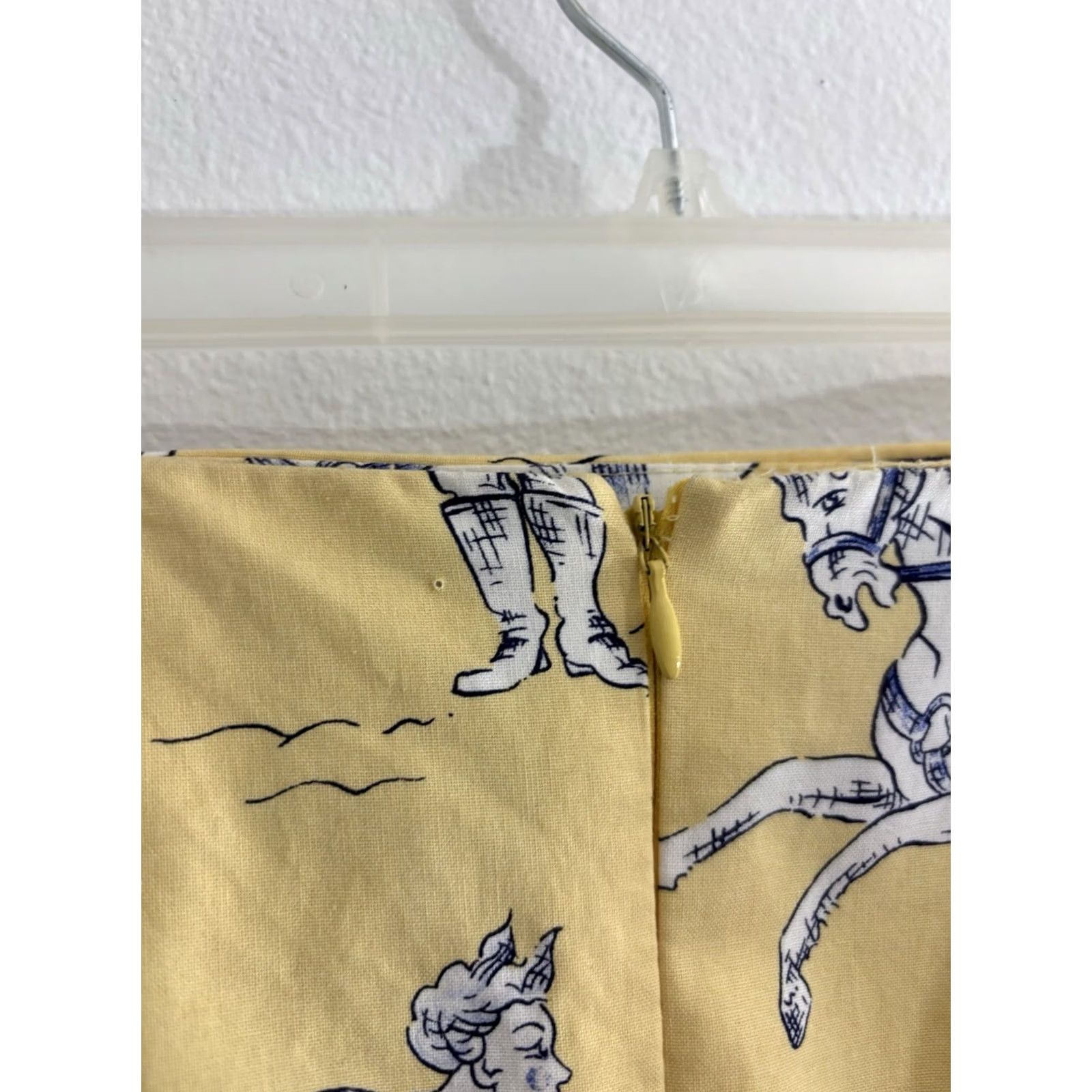 Vintage Melly M Delray Beach Circus Print Cotton Skirt Lined USA Size M Yellow Size 32" / US 10 / IT 46 - 5 Thumbnail