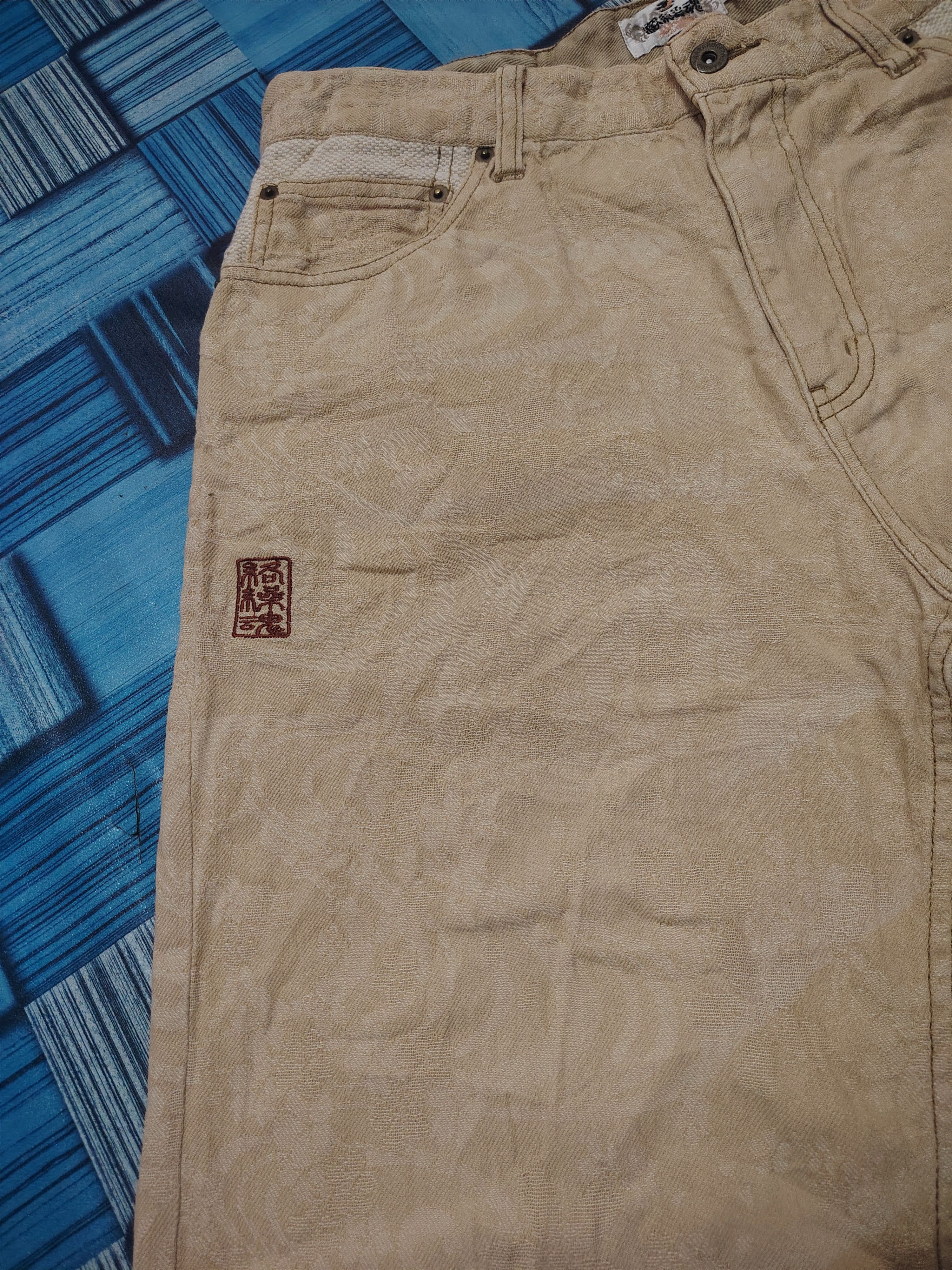 Karakuri Tamashii Rare Full Embroidered Japanese Sakura Flowers Jeans Size US 32 / EU 48 - 9 Thumbnail