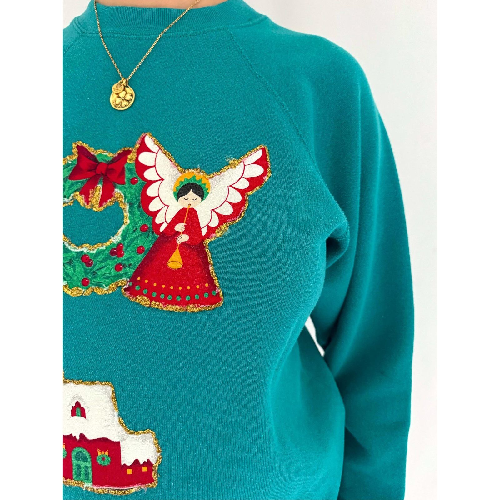Other 90s vintage festive holiday JOY handmade pullover sweatshirt Size S / US 4 / IT 40 - 6 Thumbnail