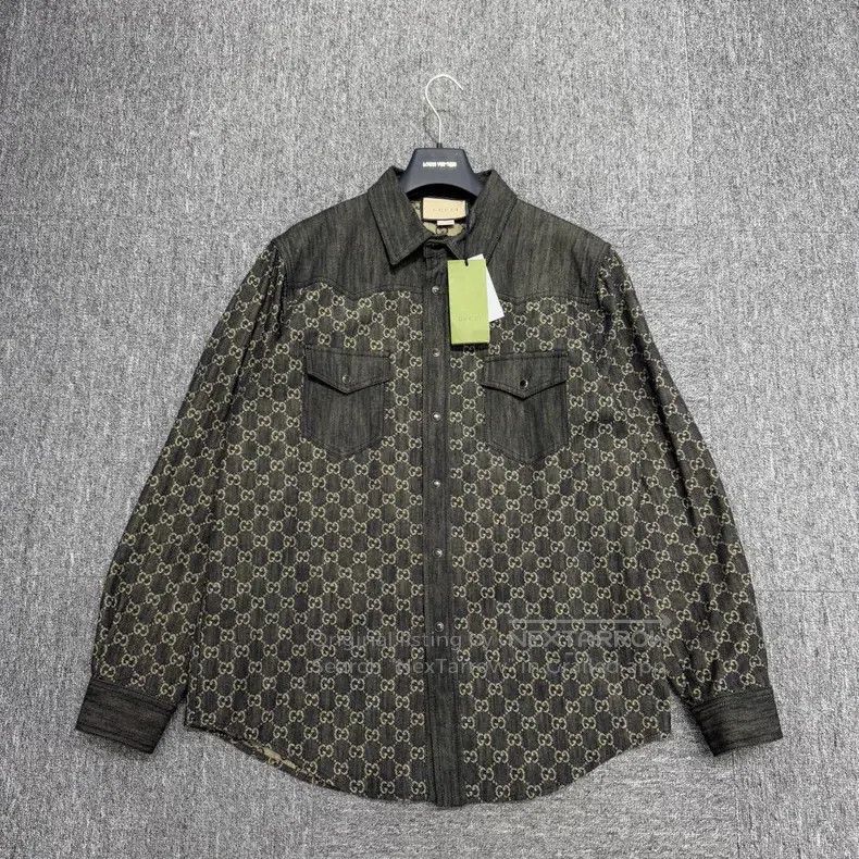 Gucci Gucci Double G full-print denim jacket Size US M / EU 48-50 / 2 - 1 Thumbnail