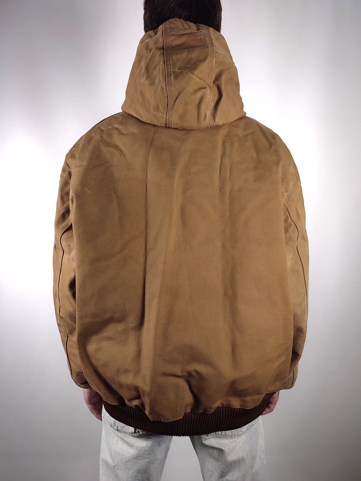 Carhartt × Vintage 90s Vintage Carhartt Oversized Faded Brown Workwear Jacket Size US XXL / EU 58 / 5 - 8 Thumbnail