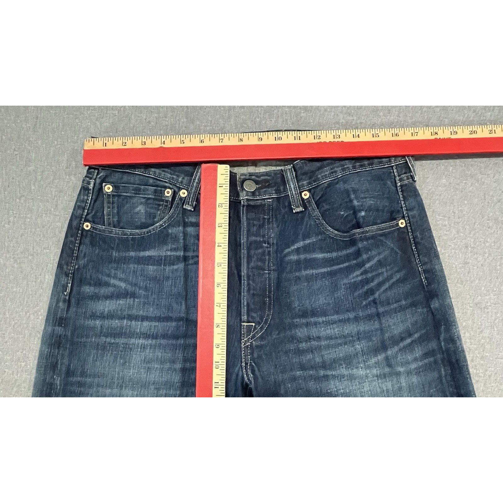 Levi's Levi's Jeans Men 33x32 Blue 501 Button Fly Straight Leg Size US 33 - 3 Thumbnail