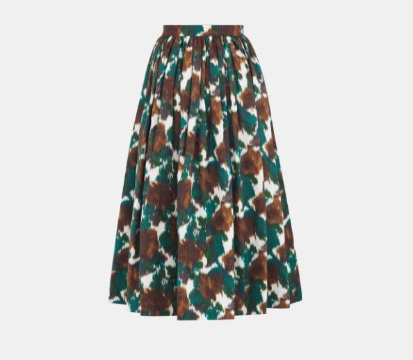 Dior o1w1db11124 Cotton And Silk Poplin Skirt in Multicolor Size 30" / US 8 / IT 44 - 2 Thumbnail