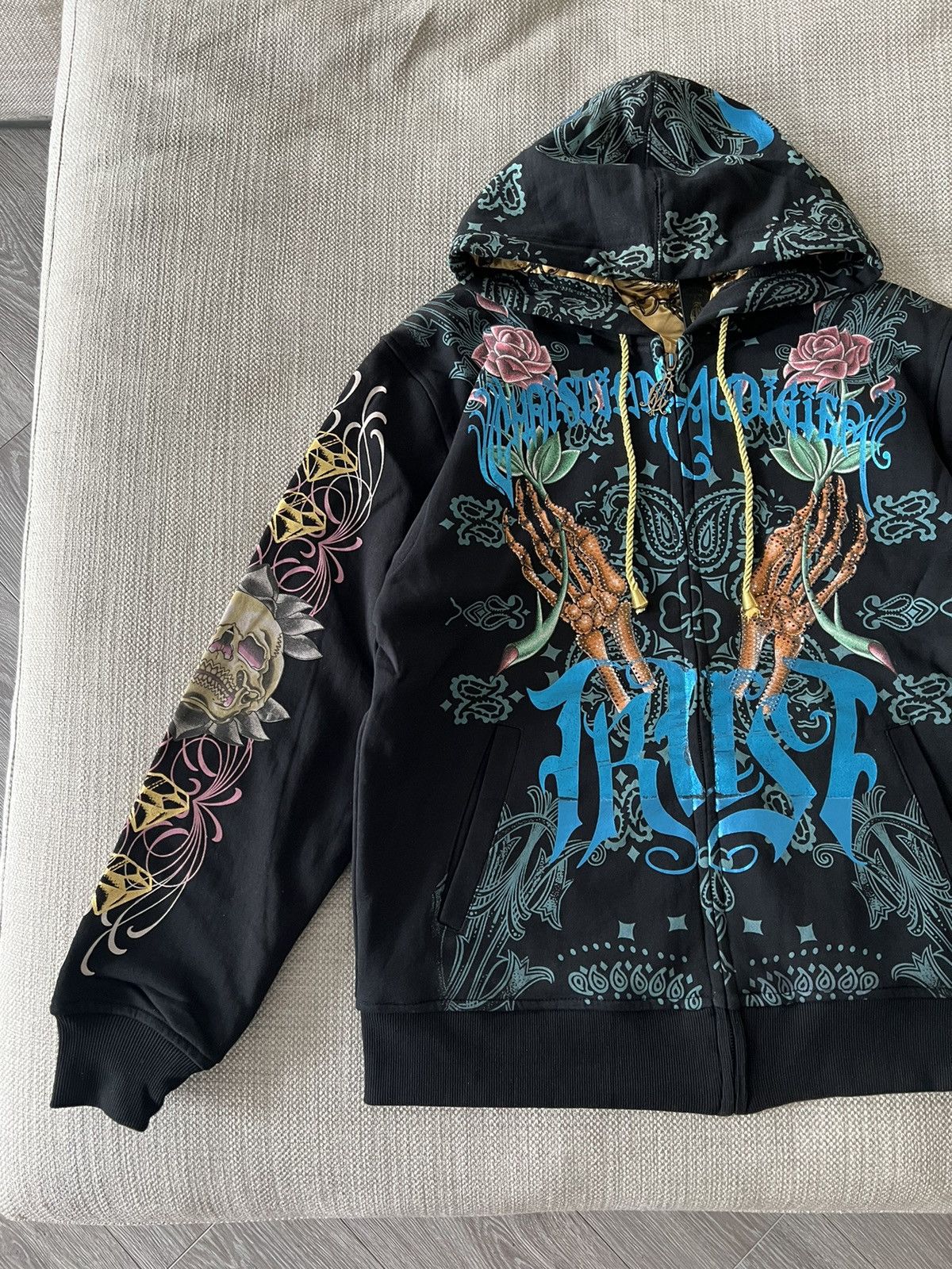 Christian Audigier × Ed Hardy × Vintage Vintage Deadstock 💥 Reversable Christian Audigier Y2K RARE Size US L / EU 52-54 / 3 - 11 Thumbnail