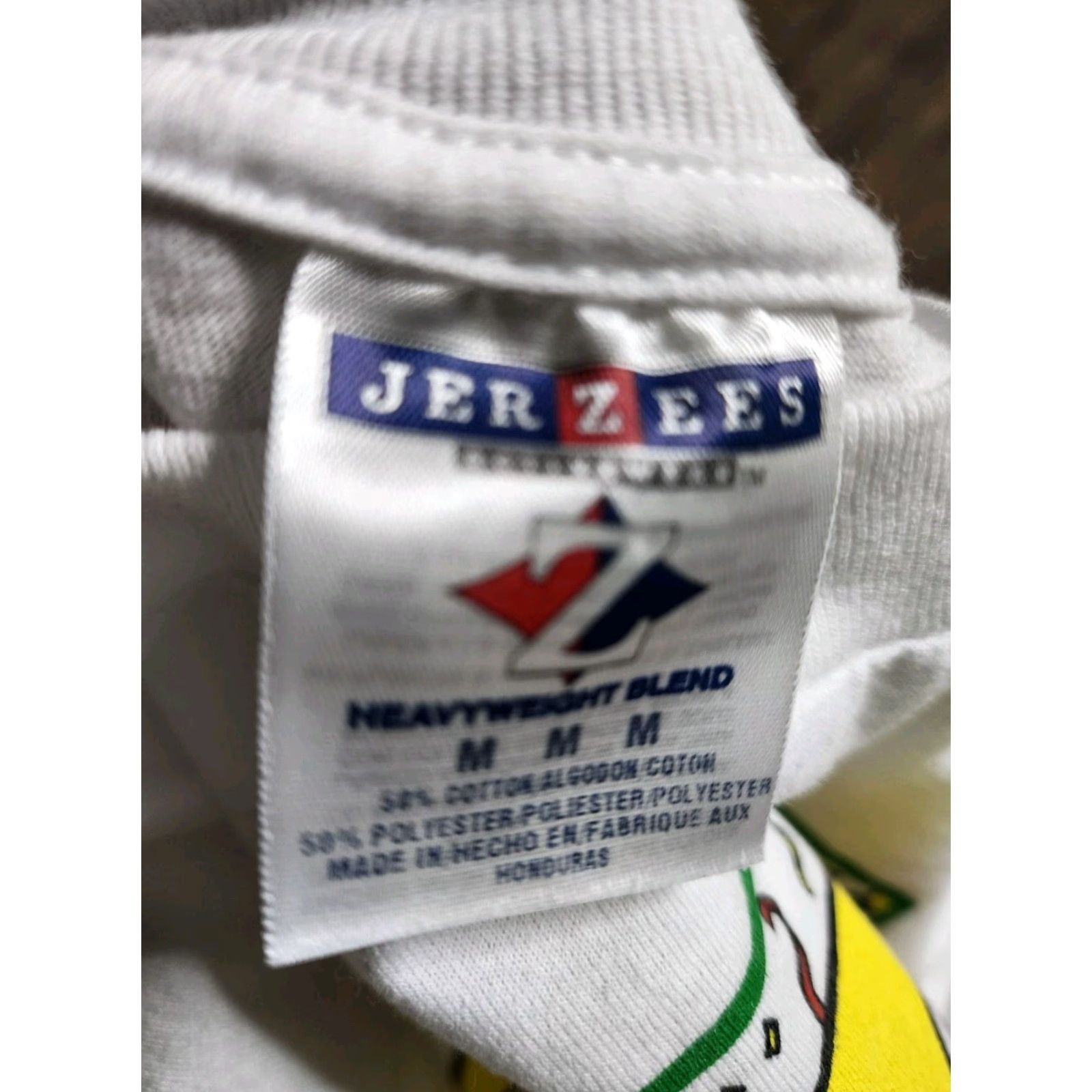 Jerzees VINTAGE Jerzees T-Shirt Men M Mardi Gras 2003 Lake Wales FL White Crew Neck Short Sleeve Cotton Blend Size US M / EU 48-50 / 2 - 4 Thumbnail