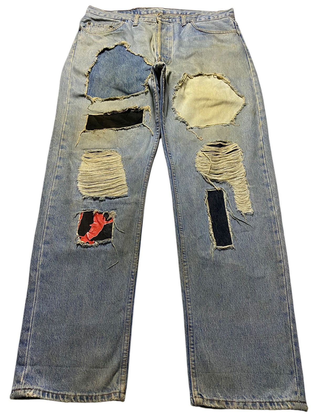 Levi's Vintage Clothing Levis 501 80’s Grunge Patches Style Distressed Jeans Size US 36 / EU 52 - 1 Thumbnail