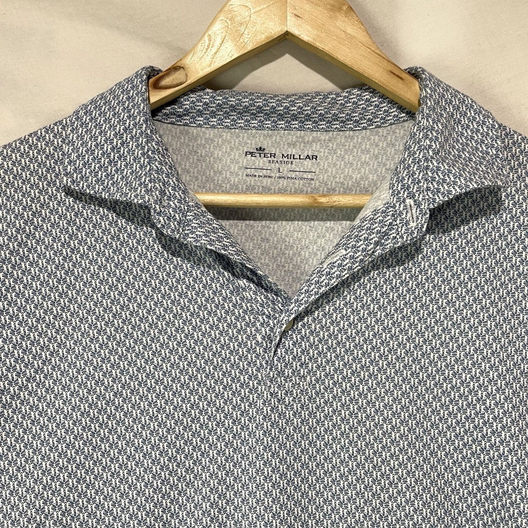Peter Millar Peter Millar Seaside Polo Shirt Mens Large Blue Polo Shirt Casual Golf Tennis 100% Cotton Button Embroidered Logo Size US L / EU 52-54 / 3 - 3 Thumbnail