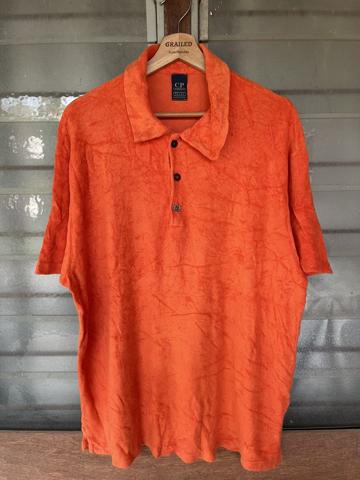 C.P. Company Vintage C. P. Company Orange Terry Cloth Polo Shirt Tee Size US L / EU 52-54 / 3 - 2 Thumbnail