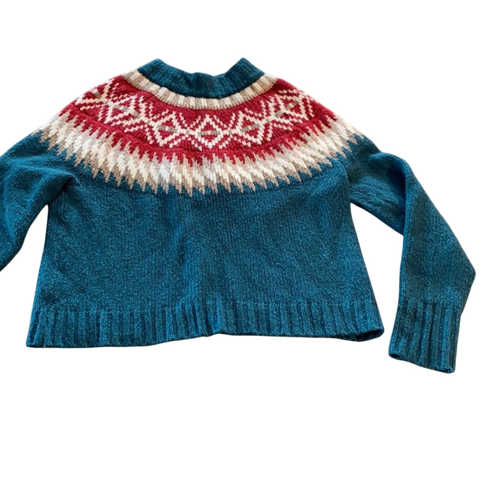 American Eagle Outfitters American Eagle fair isle mock neck plush sweater retro sz S Size S / US 4 / IT 40 - 1 Thumbnail