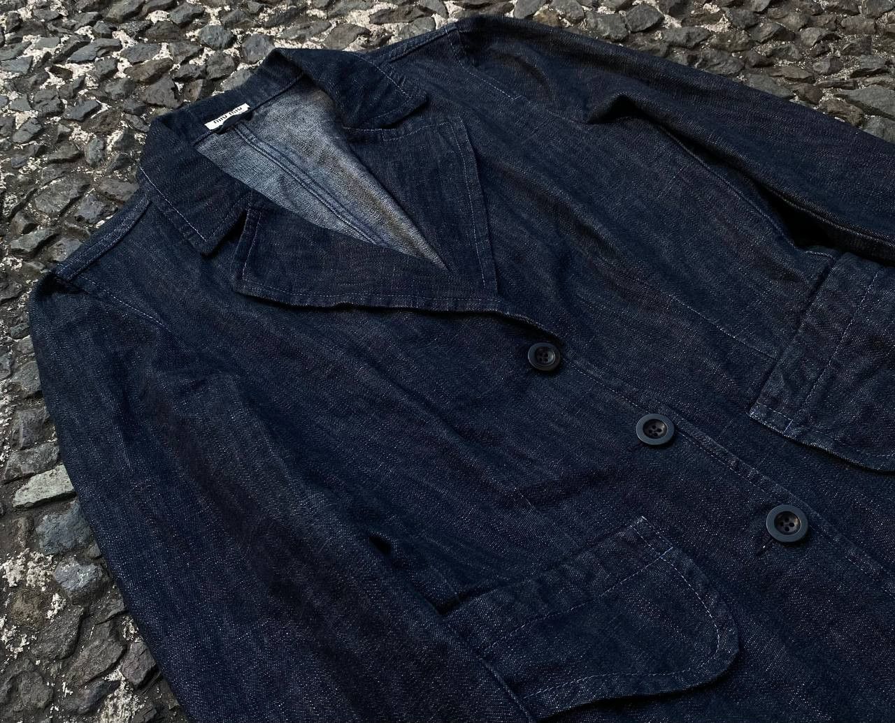 Miu Miu Miu Miu - Prada - FW01 Denim Fiammato Denim Blazer Size M / US 6-8 / IT 42-44 - 3 Thumbnail