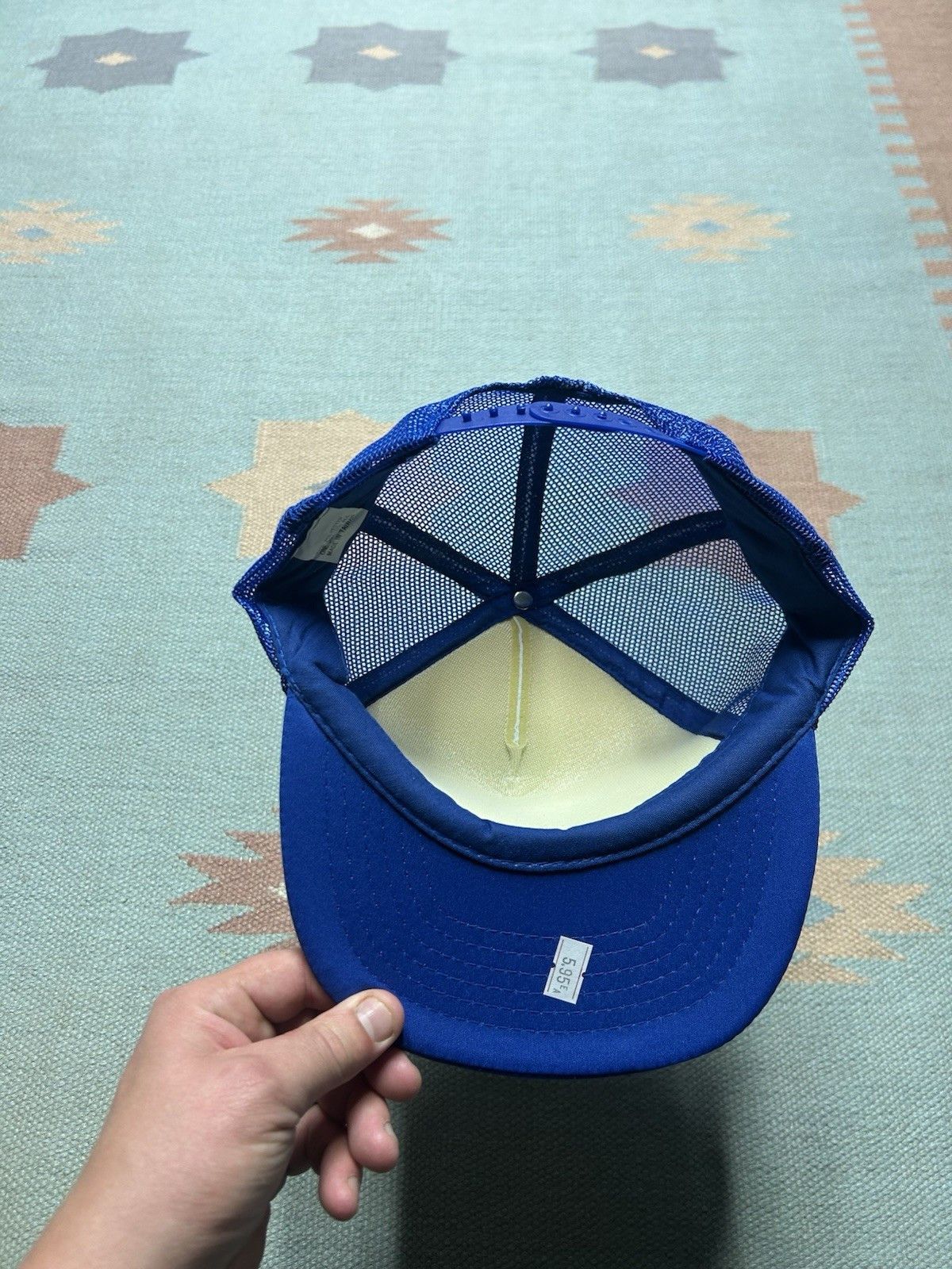Vintage Vtg trucker hat Lake Tahoe California Sun mountains NOS blue Size ONE SIZE - 5 Thumbnail