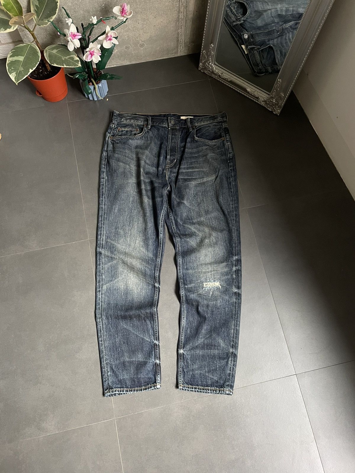 Japanese Brand Allsaints Baggy Washed Distressed Denim Faded Jeans Y2k Size US 34 / EU 50 - 1 Thumbnail