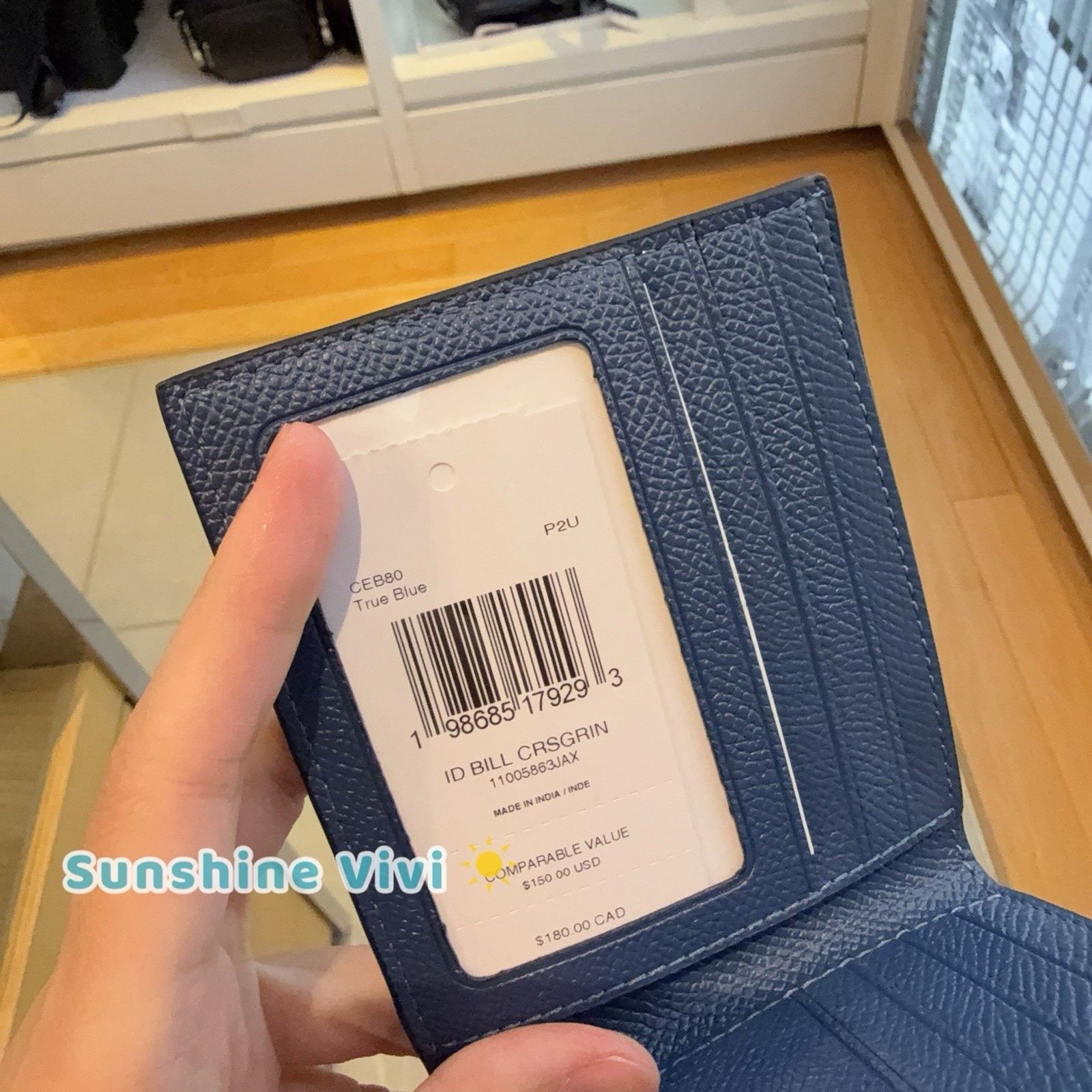 Coach NWT Coach Men Id Billfold Wallet CEB80 leather True Blue Size ONE SIZE - 2 Thumbnail