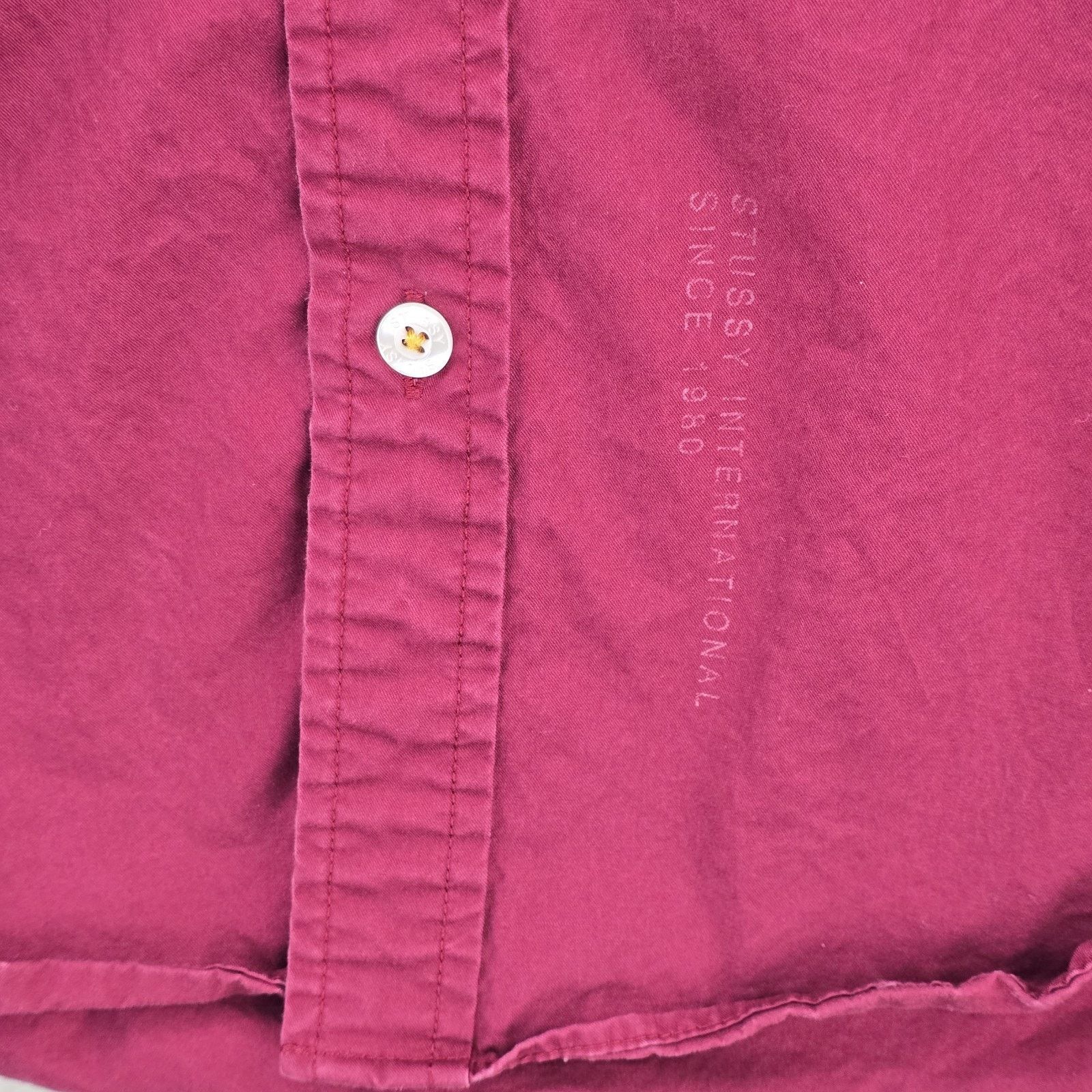 Stussy Stussy Long Sleeve Shirt Mens Small Red Maroon Button Up Size US S / EU 44-46 / 1 - 6 Thumbnail