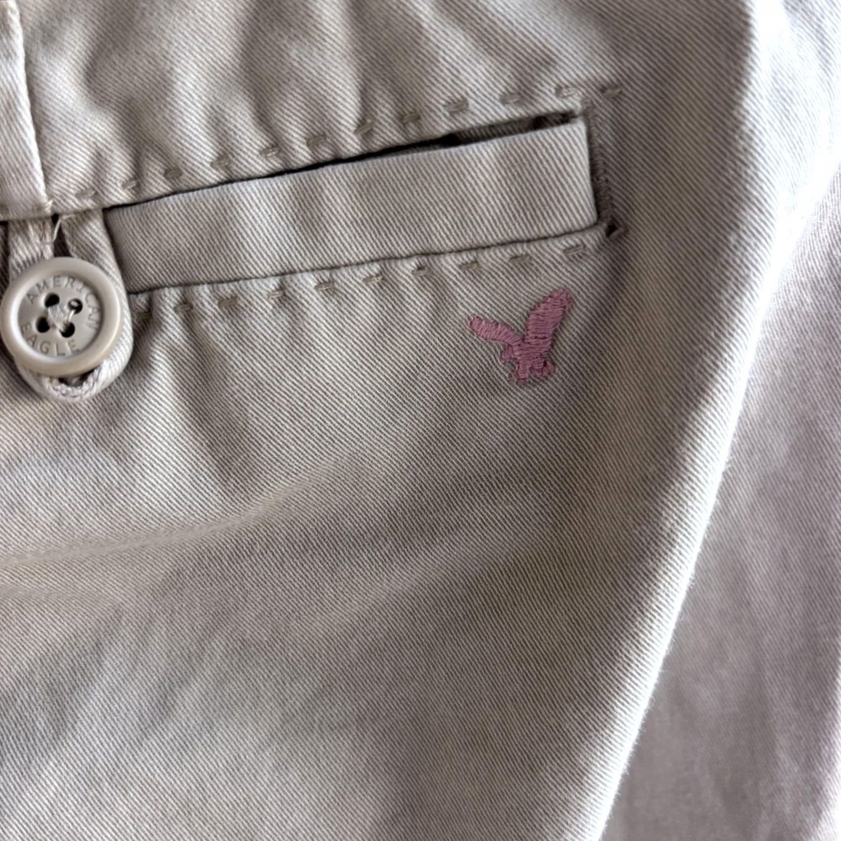 American Eagle Outfitters Vintage American Eagle Outfitters Khakis Pants Womens 14 Long Twill Straight Flare Beige With Embroidered Logo"} Size 36" / US 14 / IT 50 - 6 Thumbnail