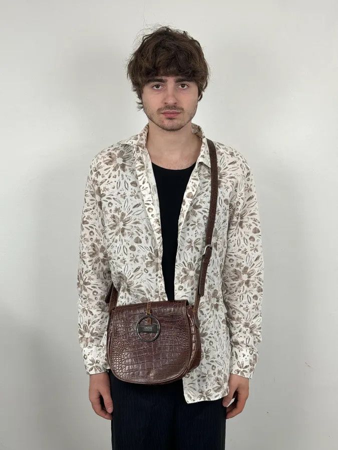 Armani Collezioni AW2011 Armani Brown Crocodile Effect Leather Shoulder Bag Size ONE SIZE - 3 Thumbnail