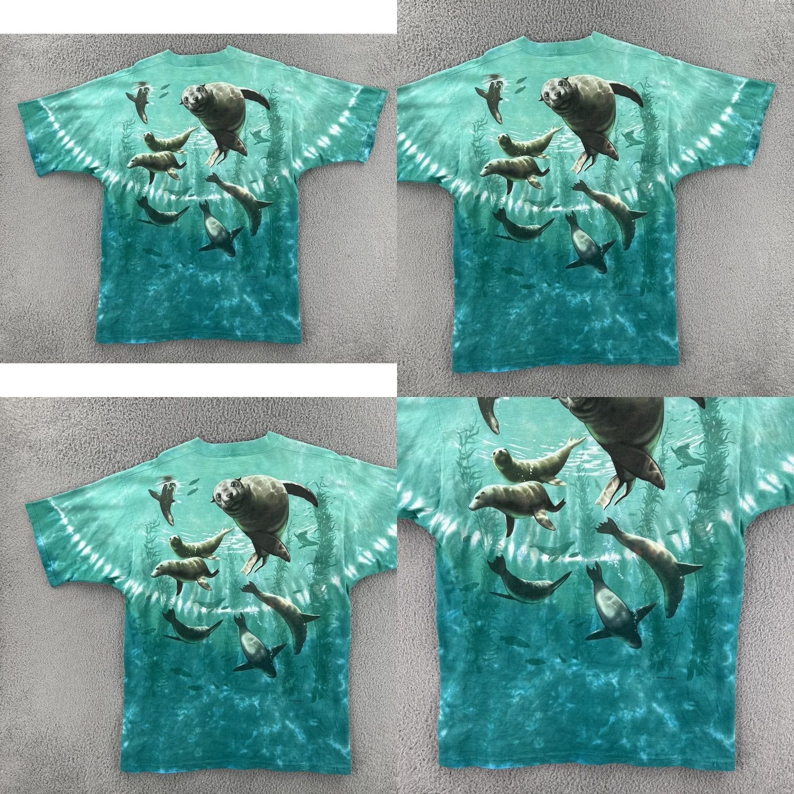 Liquid Blue VINTAGE Liquid Blue 1996 Tie Dye Shirt Mens Large Crew Neck Short Sleeve Navy Blue 90s Mens Size US L / EU 52-54 / 3 - 10 Thumbnail