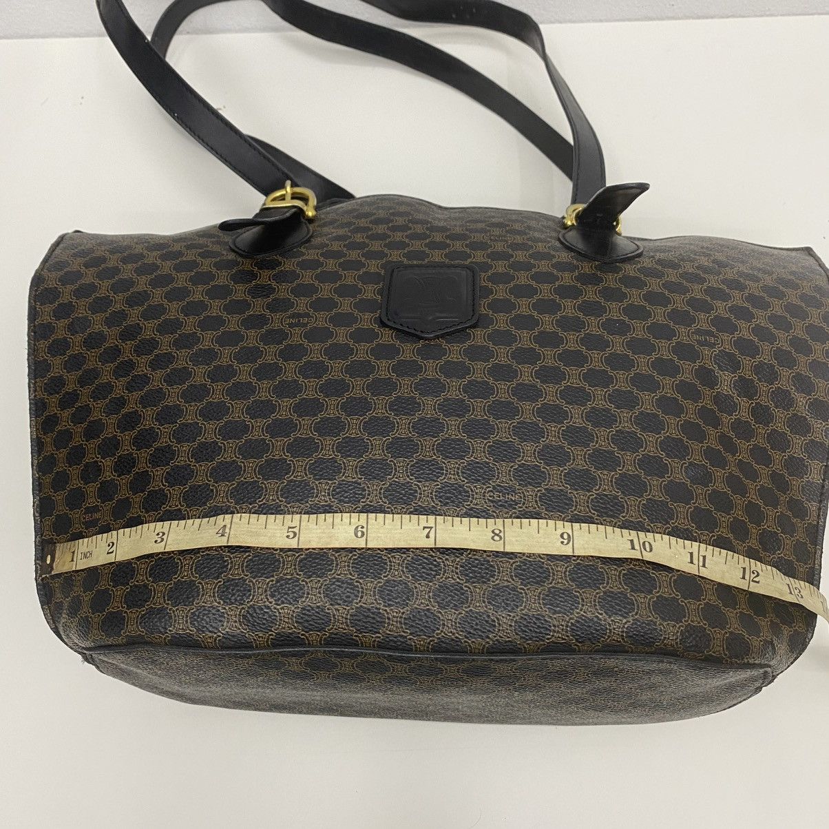 Celine ‼️LASTDROP‼️ VINTAGE CELINE MACADAM SHOULDER BAG BLACK CLOTH Size ONE SIZE - 15 Thumbnail