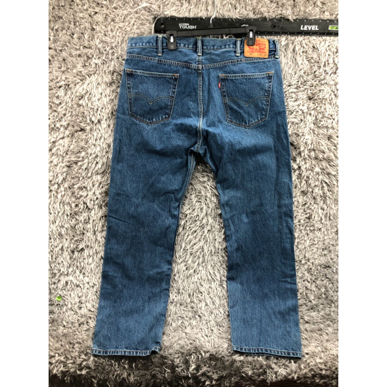 Levi's Levi's 505 Jeans Style Straight Denim 42x32 Mens Regular Medium Blue 5-Pocket Belt Loops Mid Rise Comfort Size US 42 / EU 58 - 4 Thumbnail
