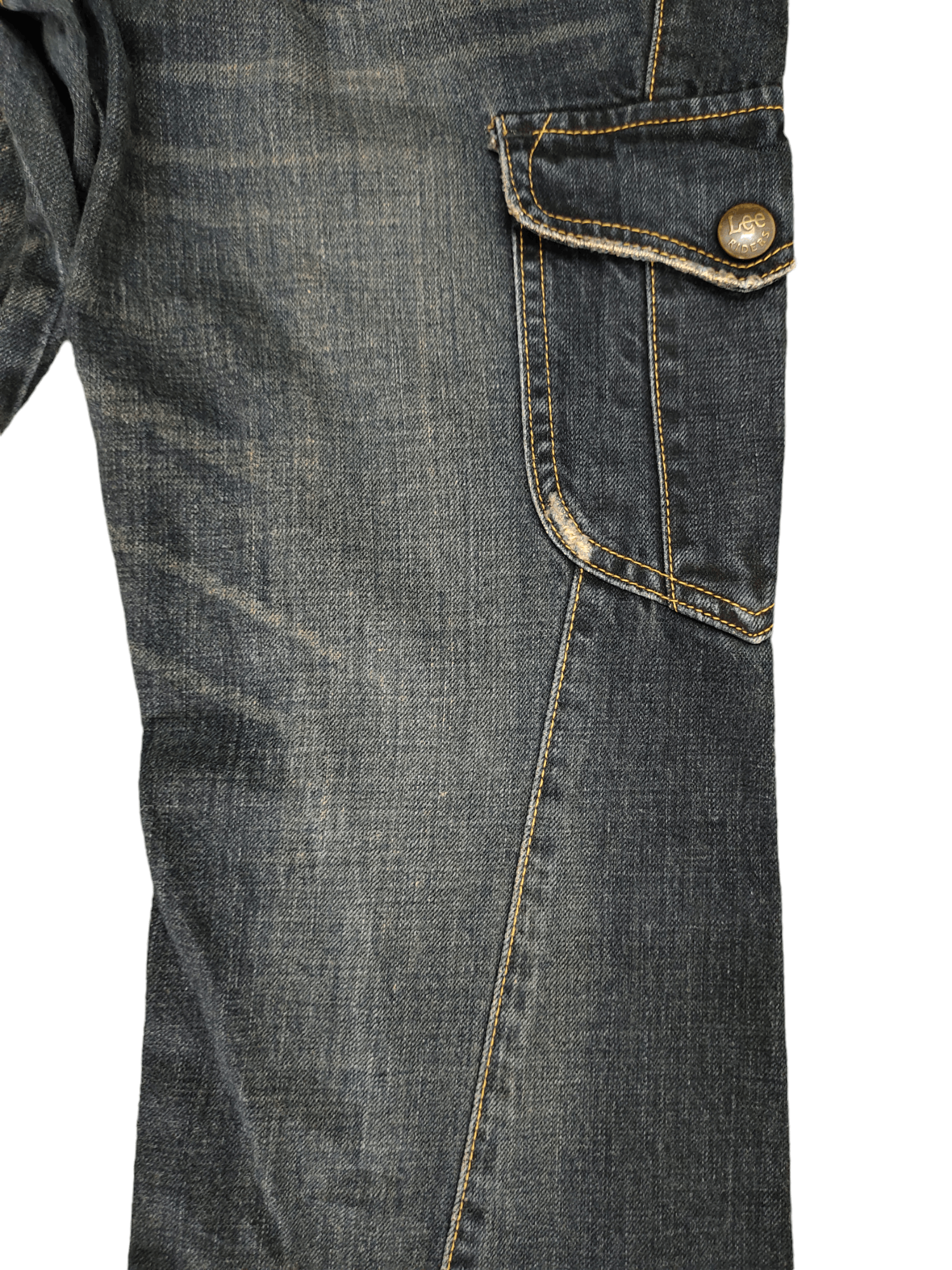 If Six Was Nine Flare Jeans Lee Spiral Cut Cargo Boot Cut Y2k Goa Style Size US 33 - 6 Thumbnail